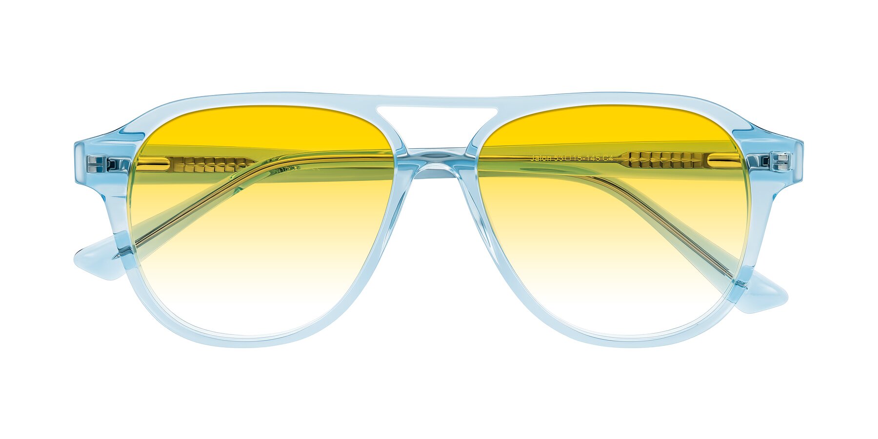Folded Front of Jalon in Light Blue with Yellow Gradient Lenses