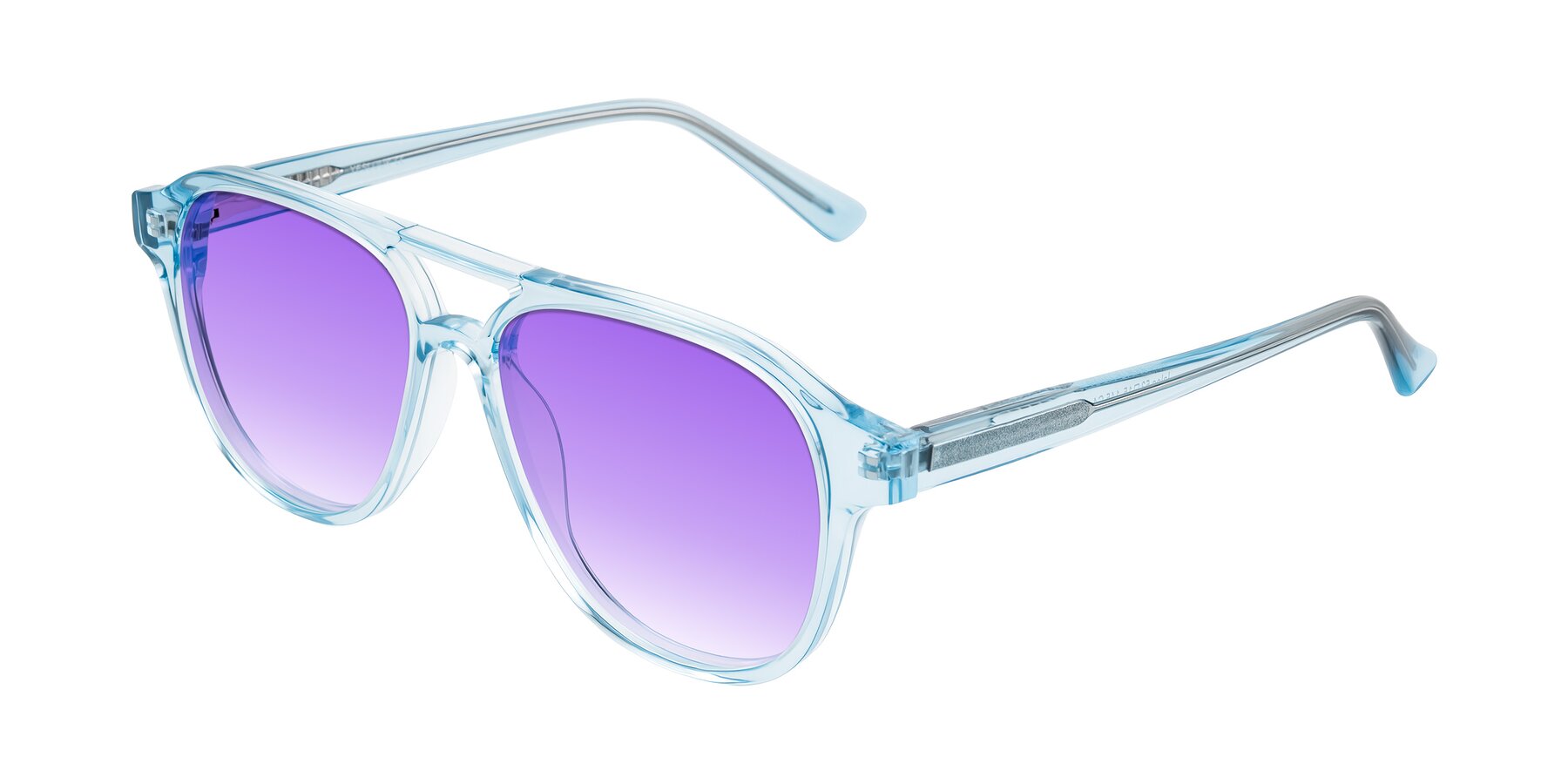 Angle of Jalon in Light Blue with Purple Gradient Lenses