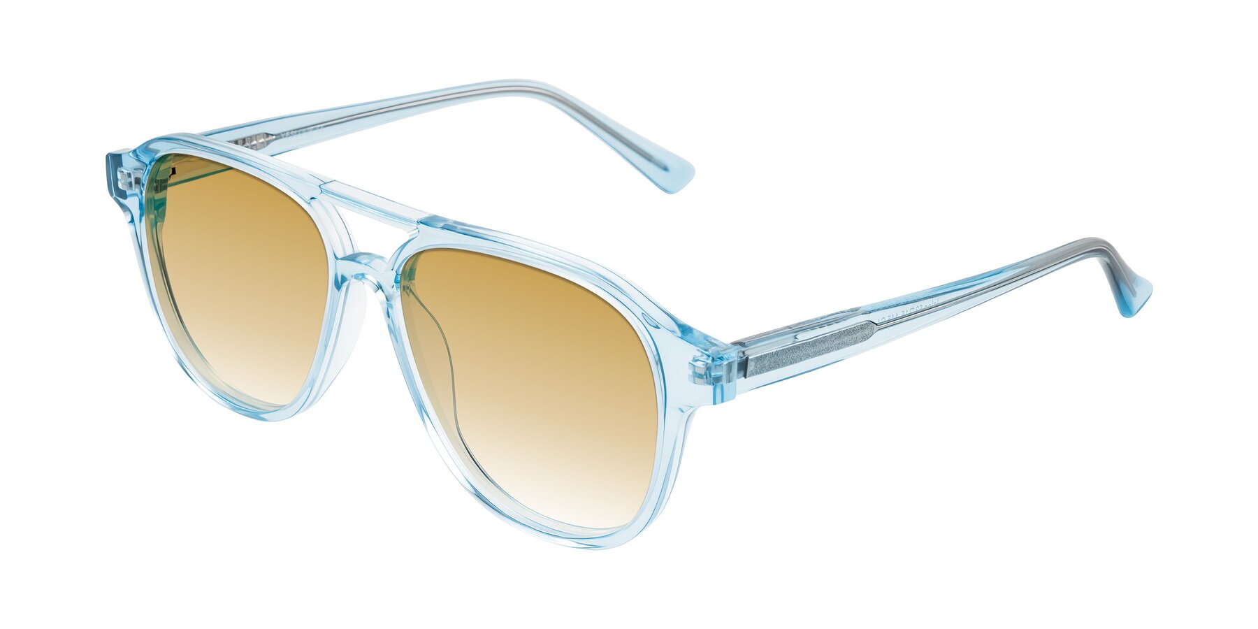 Angle of Jalon in Light Blue with Champagne Gradient Lenses