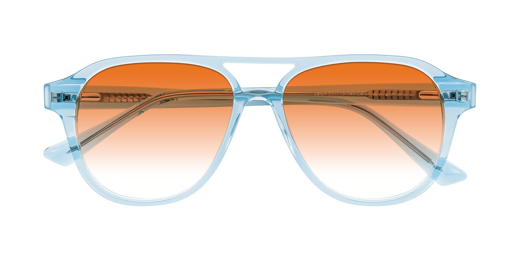 Folded Front of Jalon in Light Blue with Orange Gradient Lenses