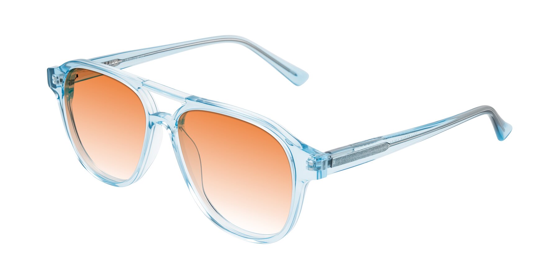 Angle of Jalon in Light Blue with Orange Gradient Lenses