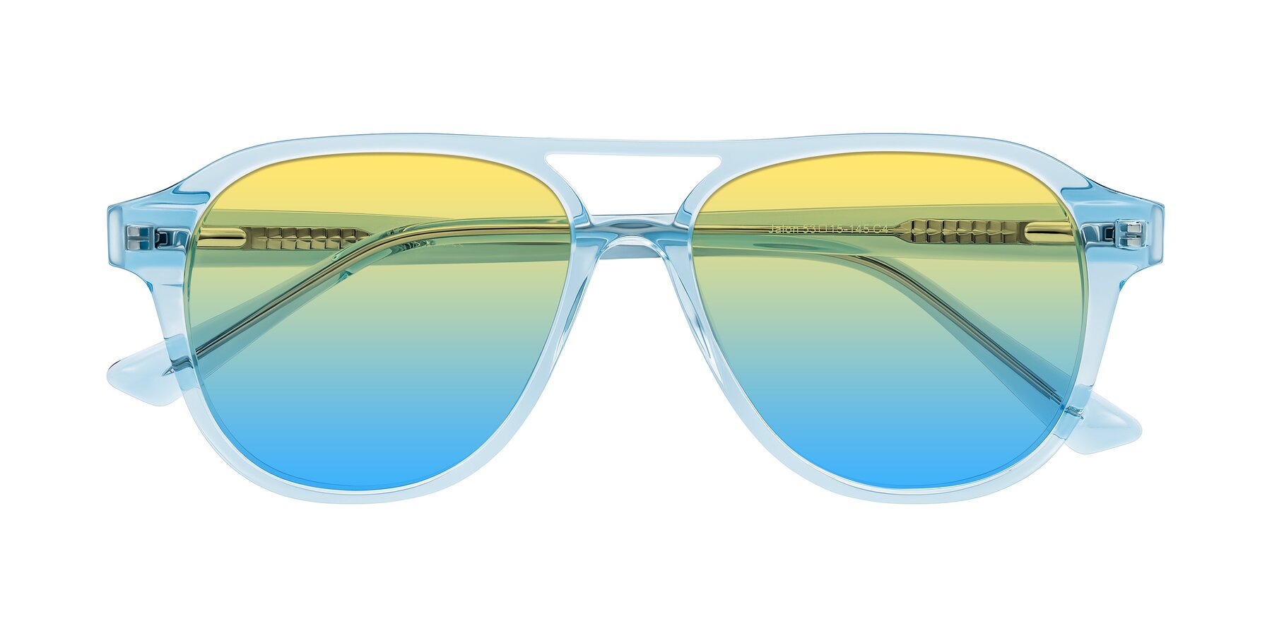 Folded Front of Jalon in Light Blue with Yellow / Blue Gradient Lenses