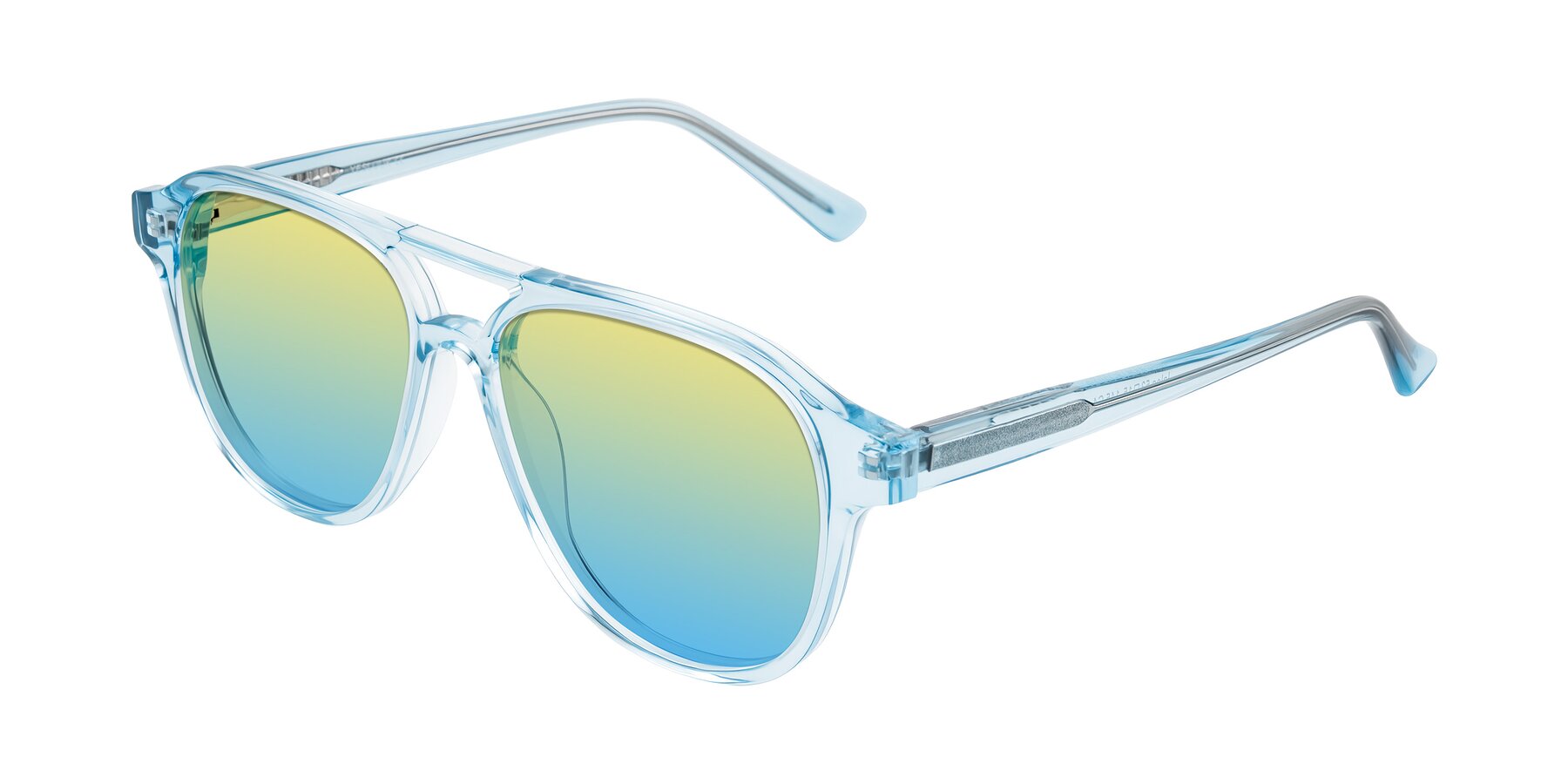 Angle of Jalon in Light Blue with Yellow / Blue Gradient Lenses