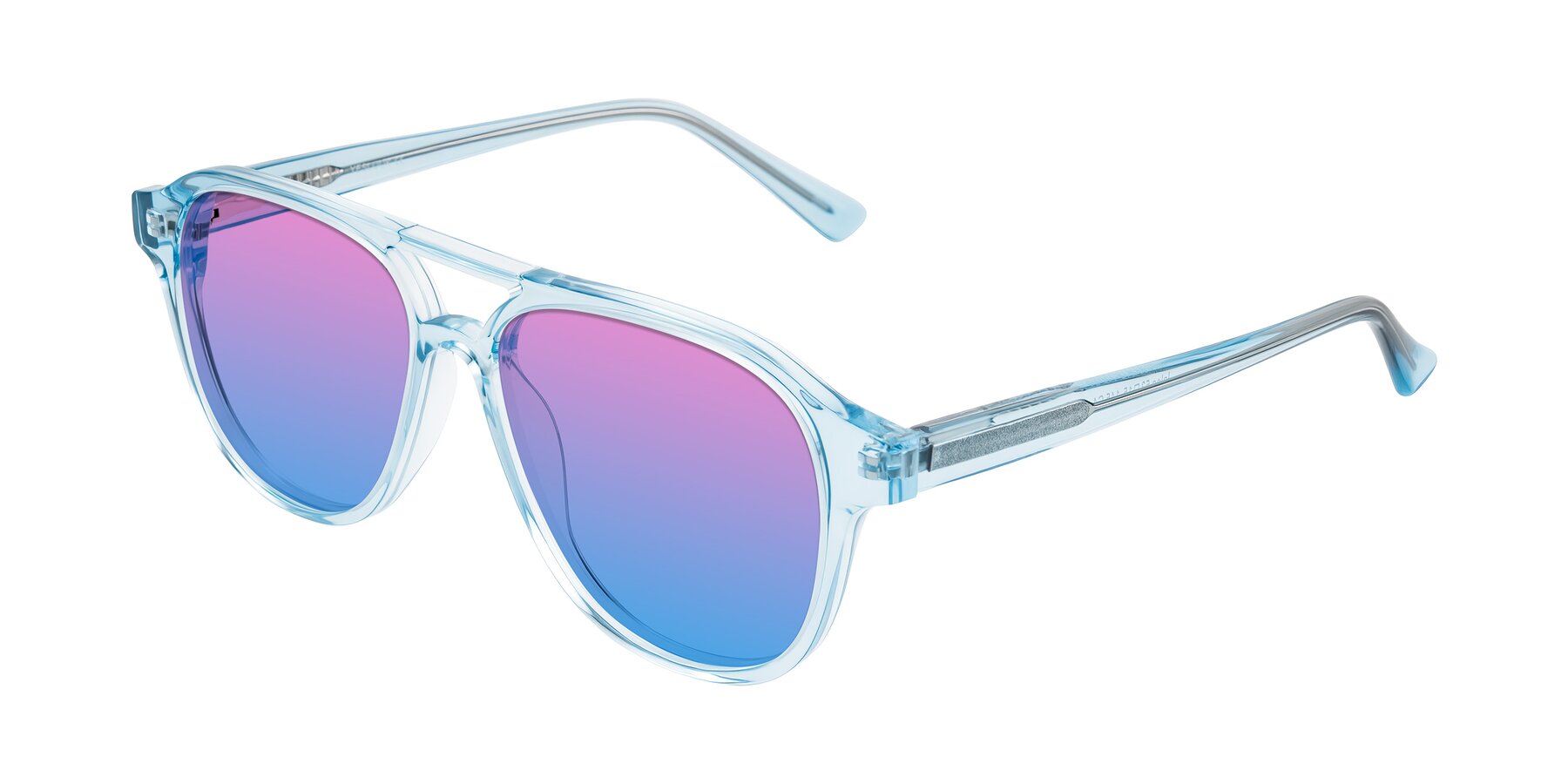 Angle of Jalon in Light Blue with Pink / Blue Gradient Lenses