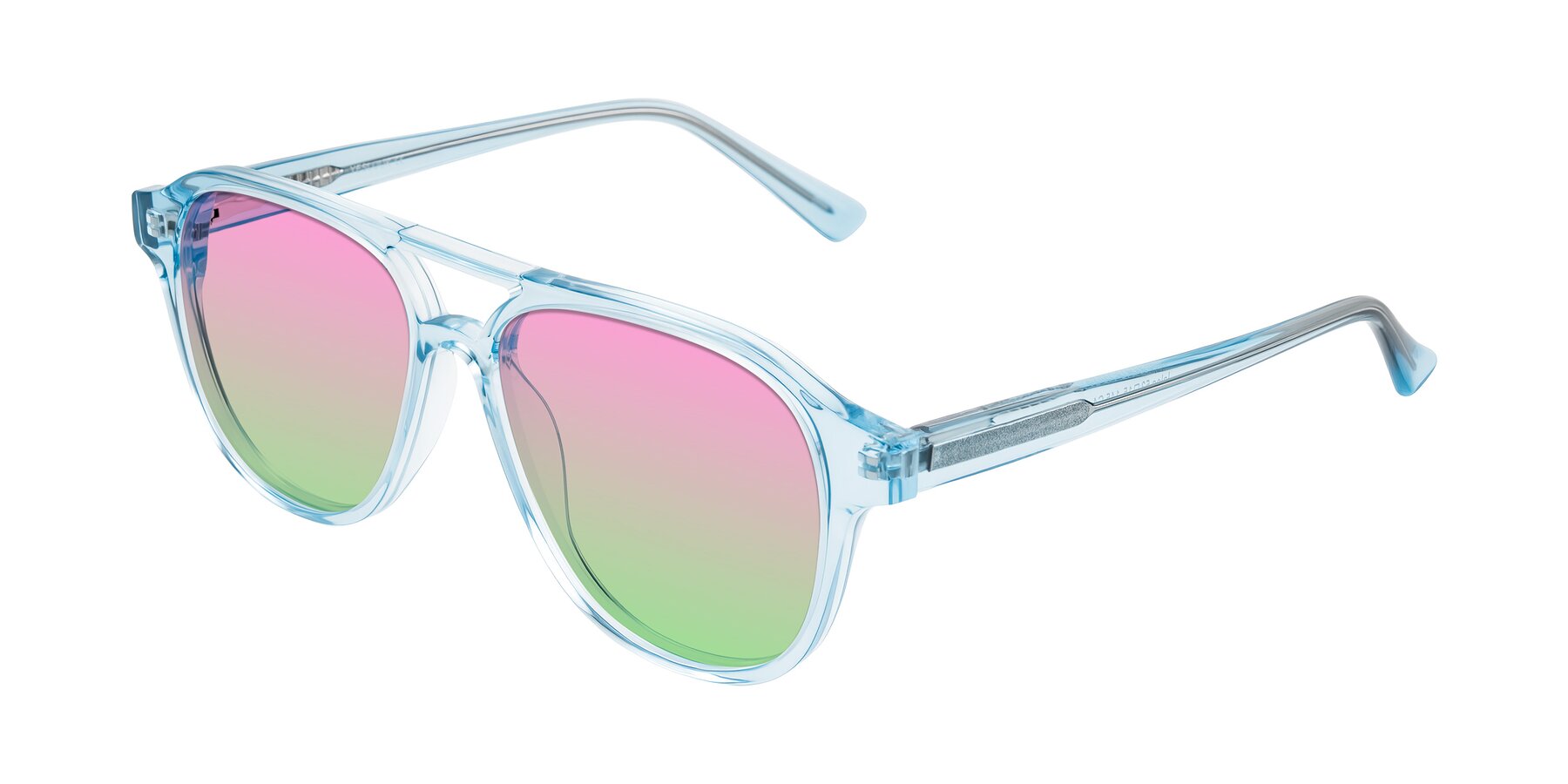 Angle of Jalon in Light Blue with Pink / Green Gradient Lenses
