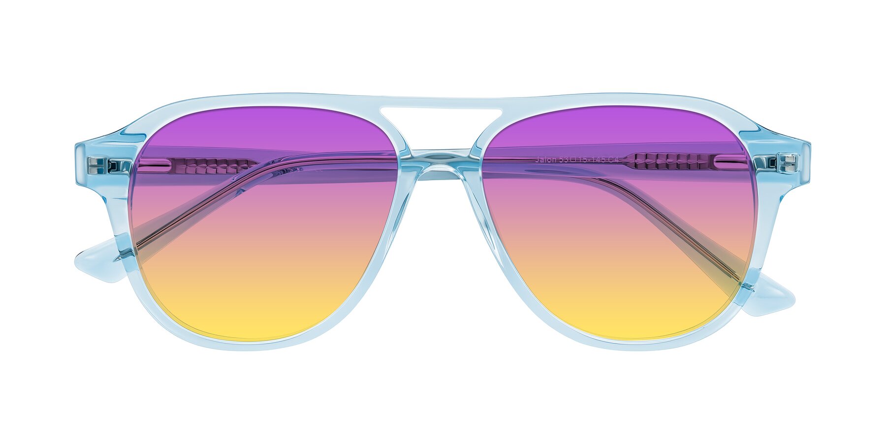 Folded Front of Jalon in Light Blue with Purple / Yellow Gradient Lenses