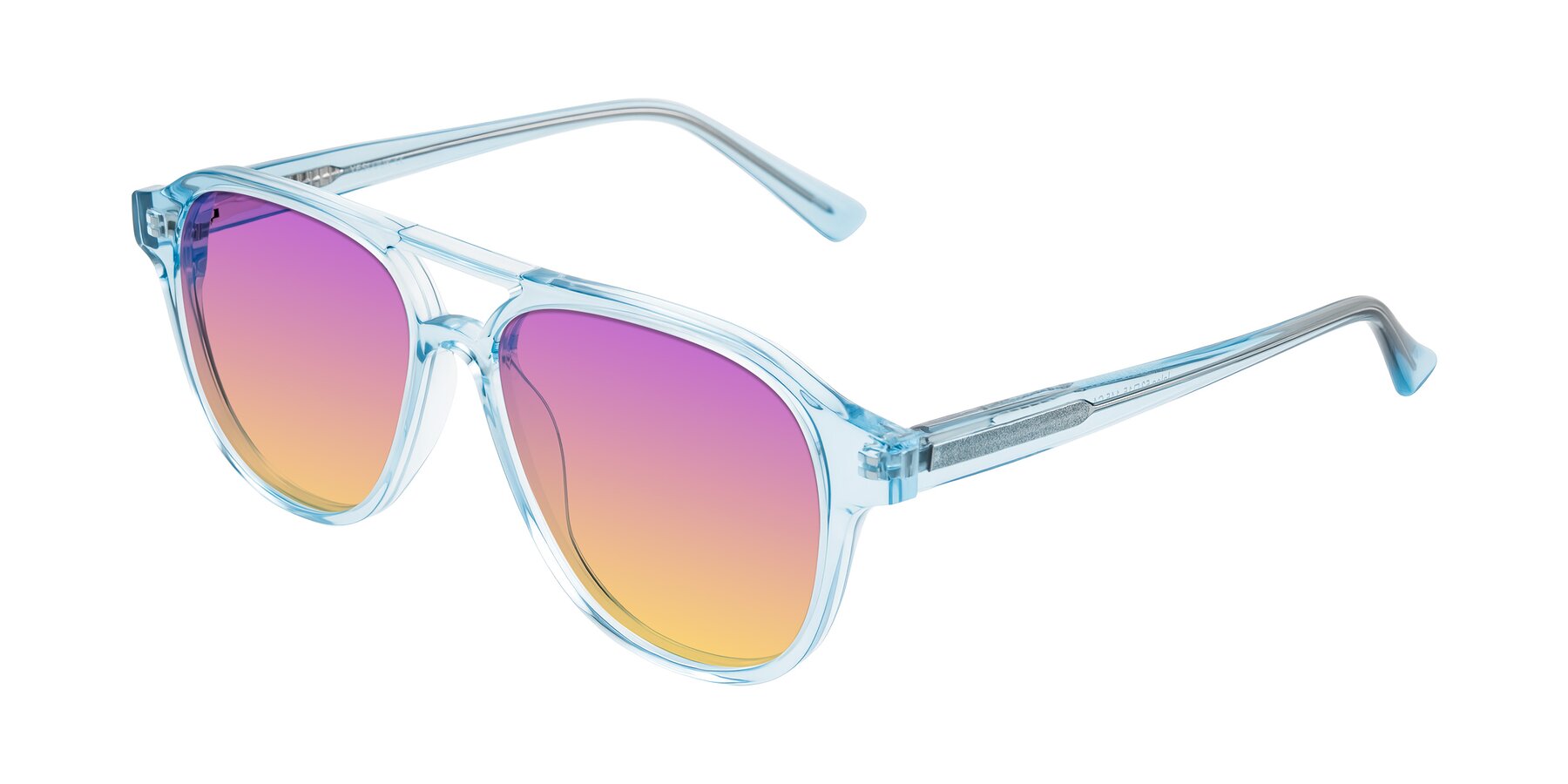 Angle of Jalon in Light Blue with Purple / Yellow Gradient Lenses
