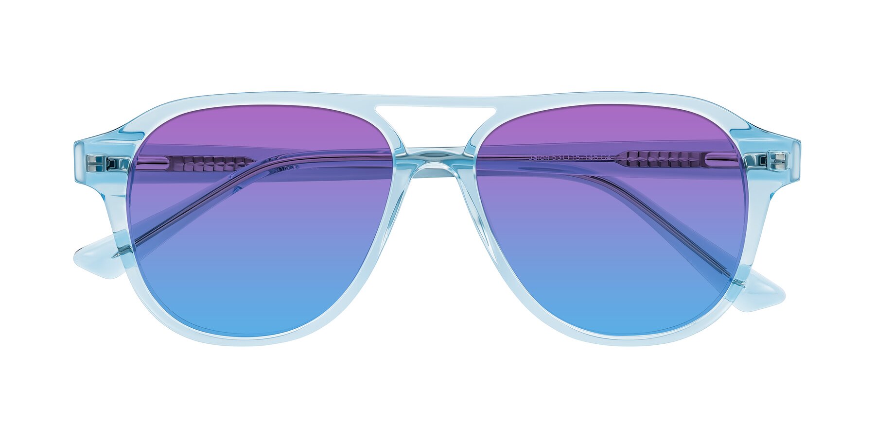Folded Front of Jalon in Light Blue with Purple / Blue Gradient Lenses