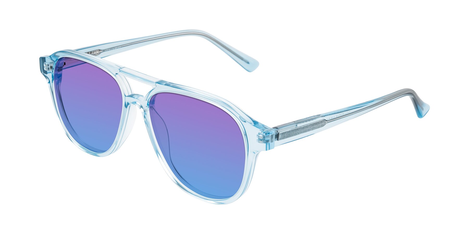 Angle of Jalon in Light Blue with Purple / Blue Gradient Lenses