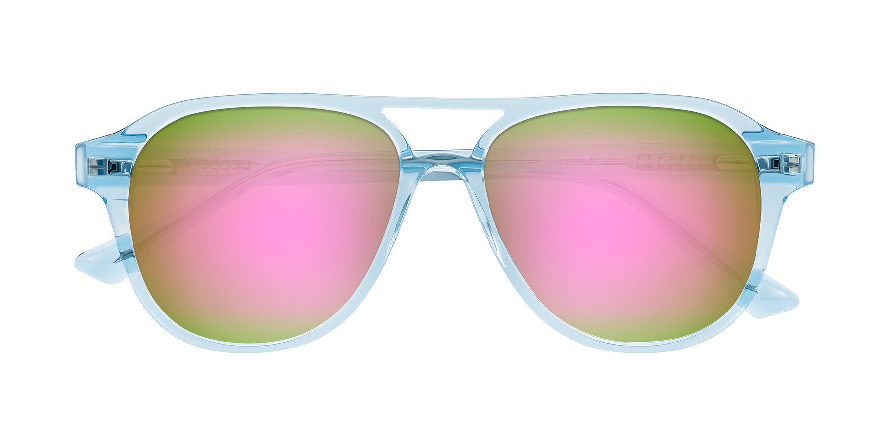 Folded Front of Jalon in Light Blue with Pink Mirrored Lenses