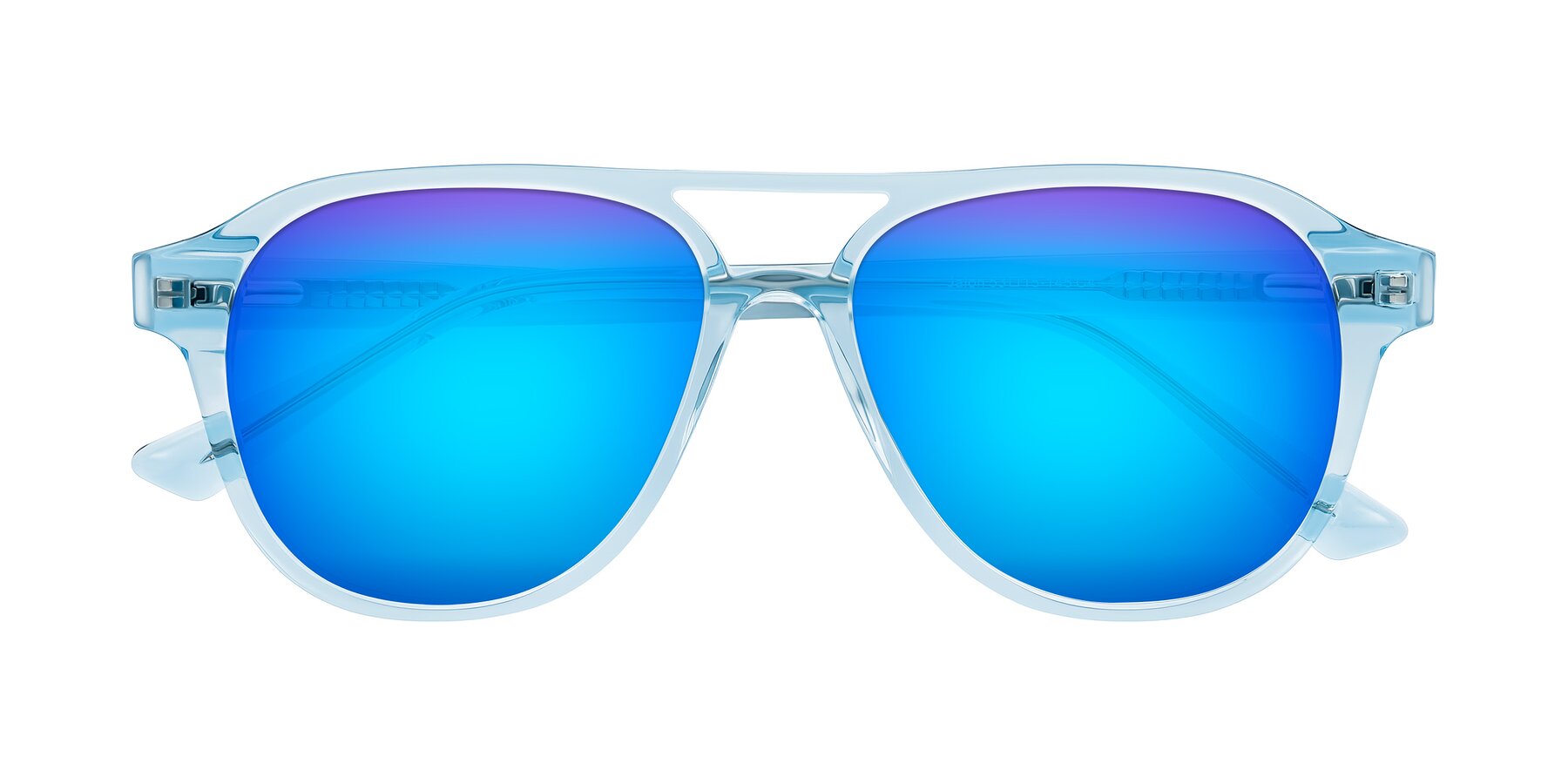 Folded Front of Jalon in Light Blue with Blue Mirrored Lenses