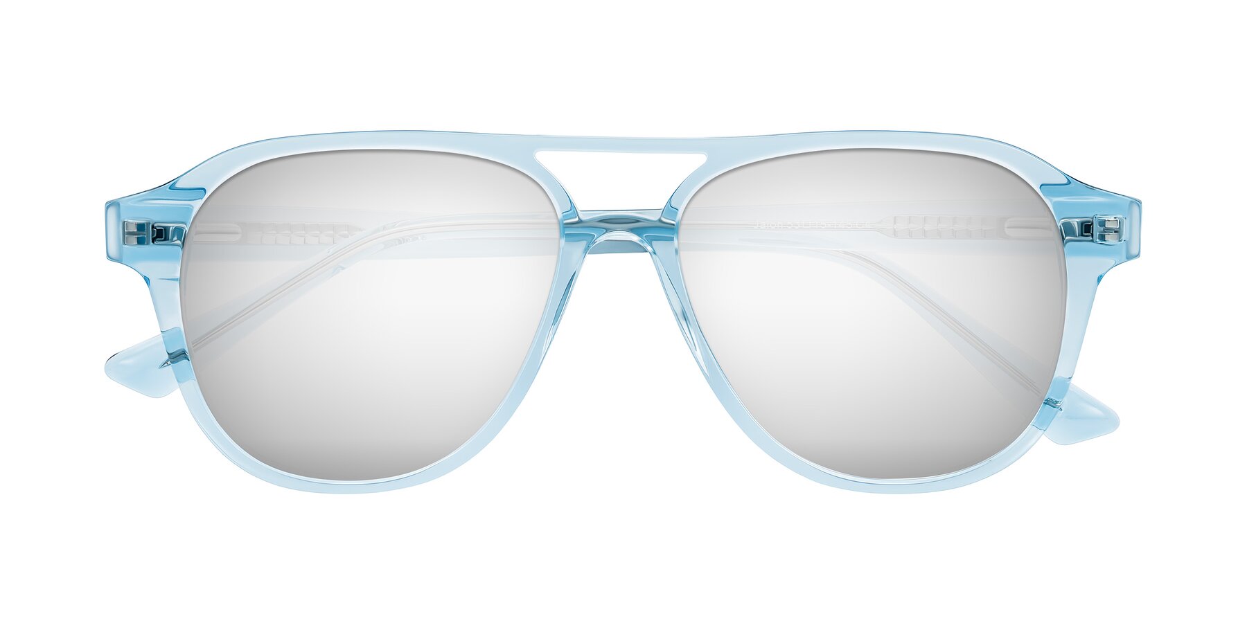 Folded Front of Jalon in Light Blue with Silver Mirrored Lenses