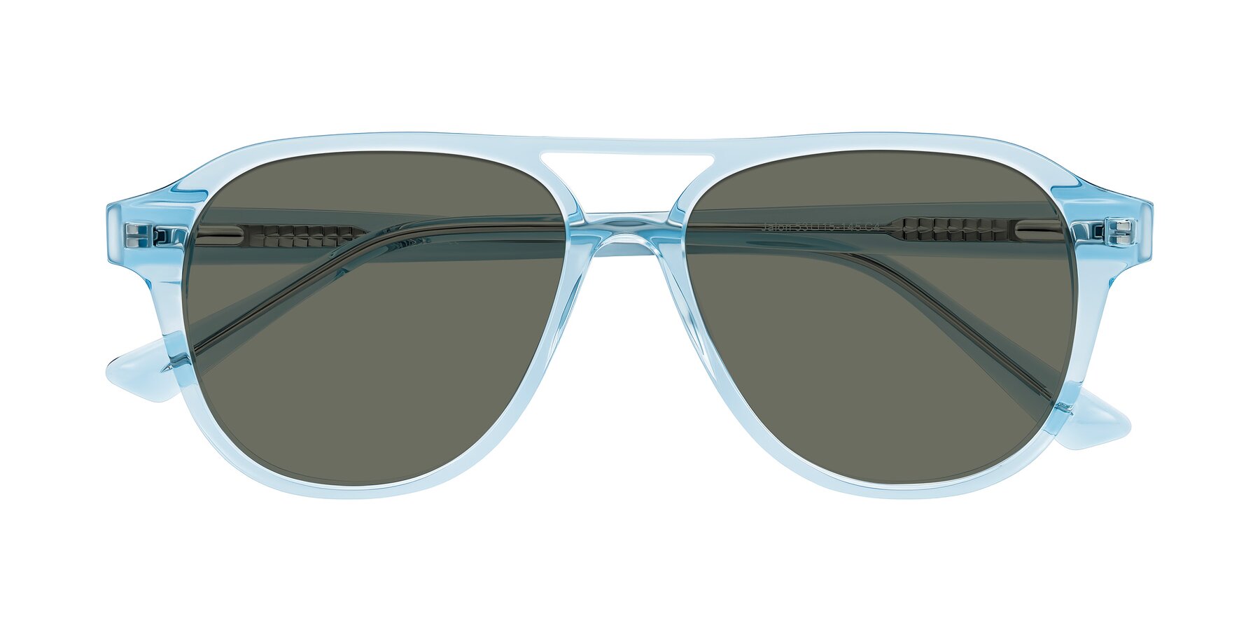 Folded Front of Jalon in Light Blue with Gray Polarized Lenses