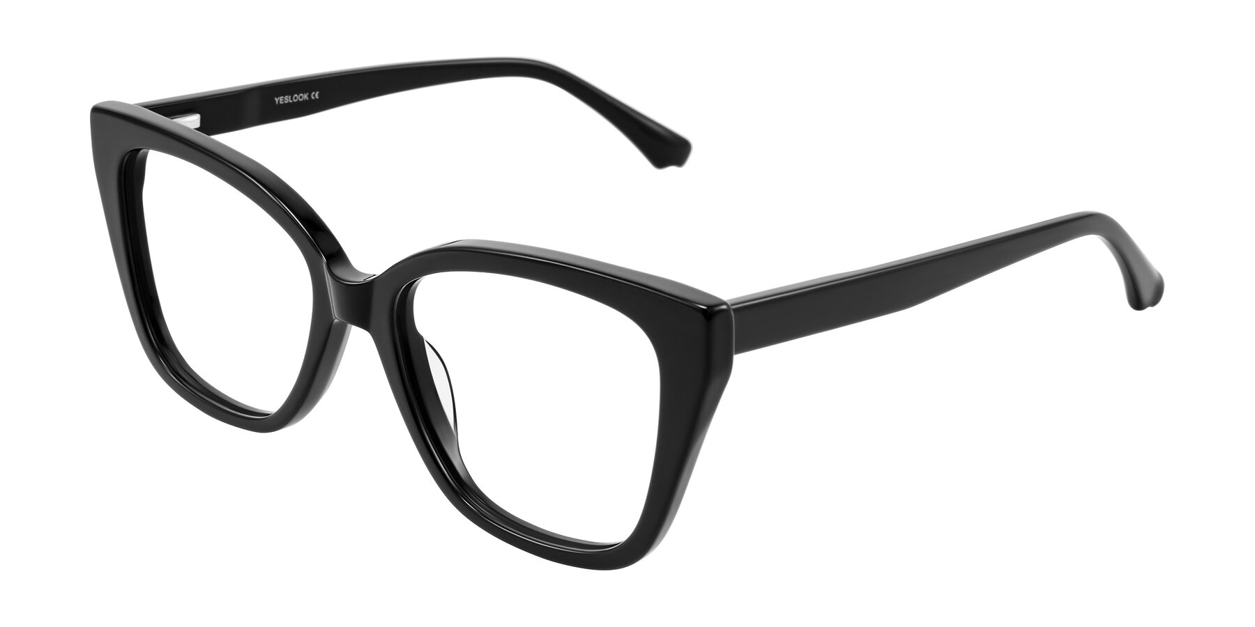 Angle of Kahlem in Black with Clear Eyeglass Lenses