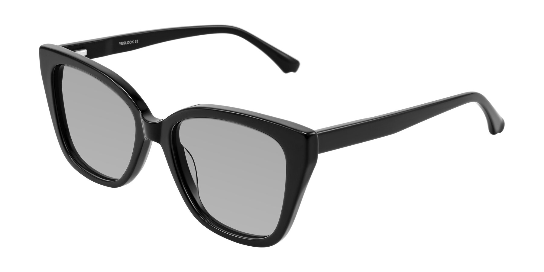 Angle of Kahlem in Black with Light Gray Tinted Lenses