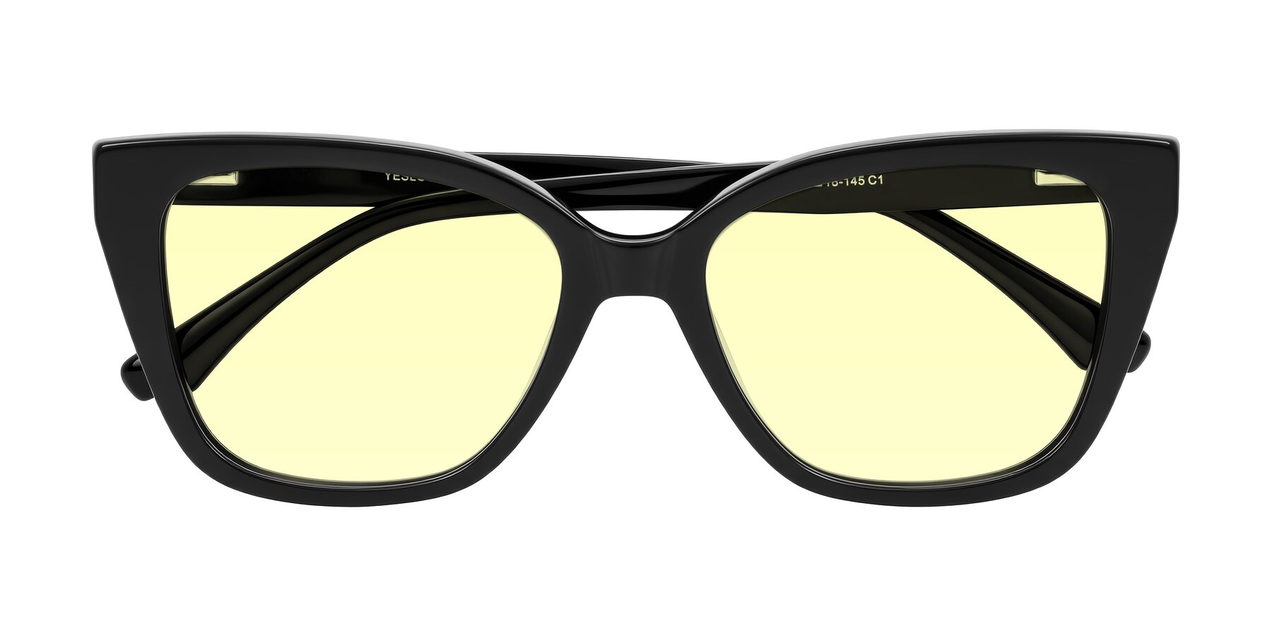 Folded Front of Kahlem in Black with Light Yellow Tinted Lenses