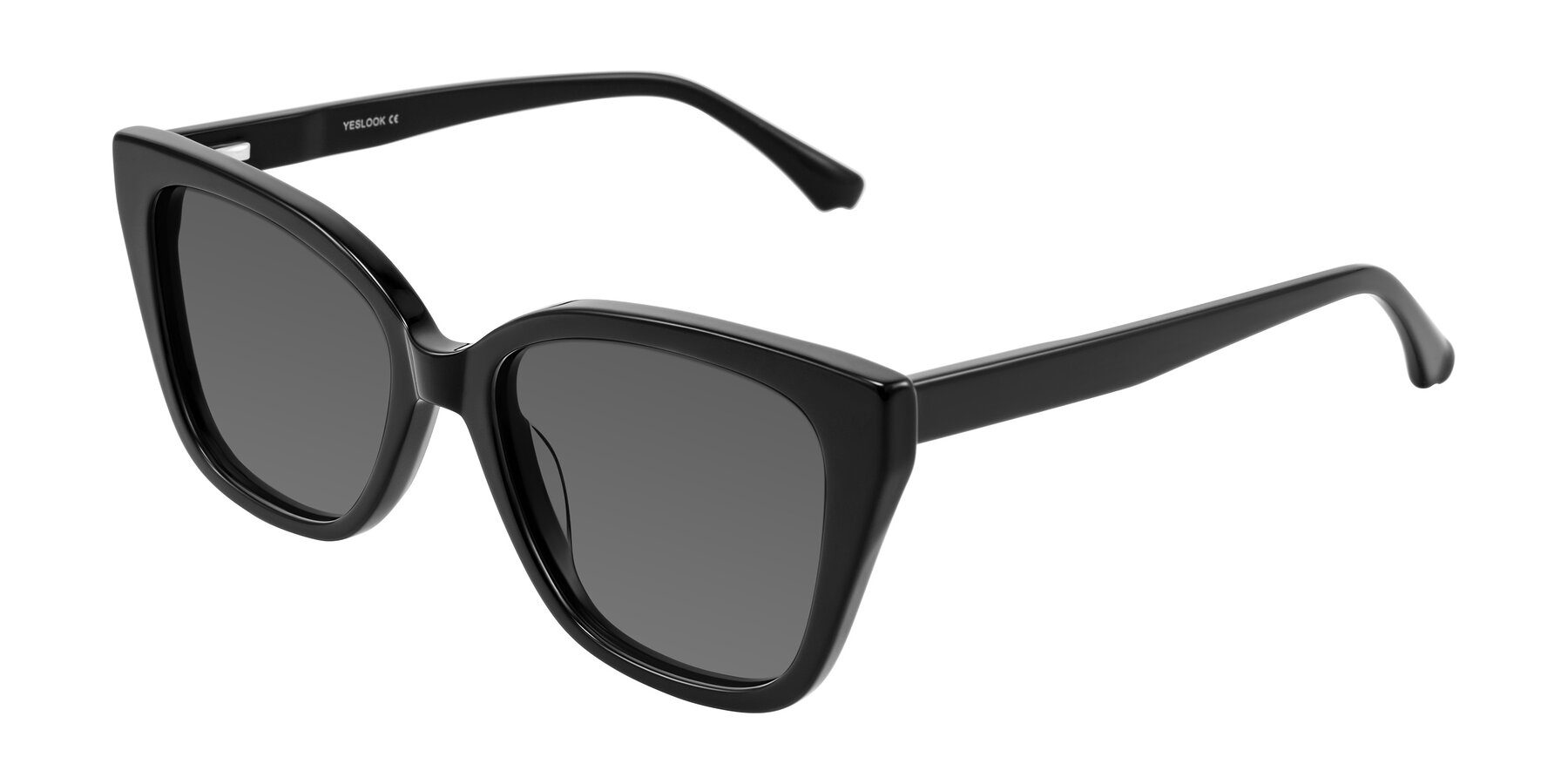 Angle of Kahlem in Black with Medium Gray Tinted Lenses