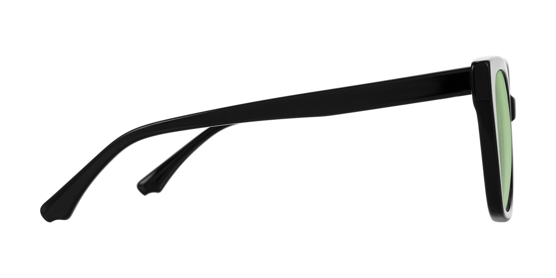 Side of Kahlem in Black with Medium Green Tinted Lenses