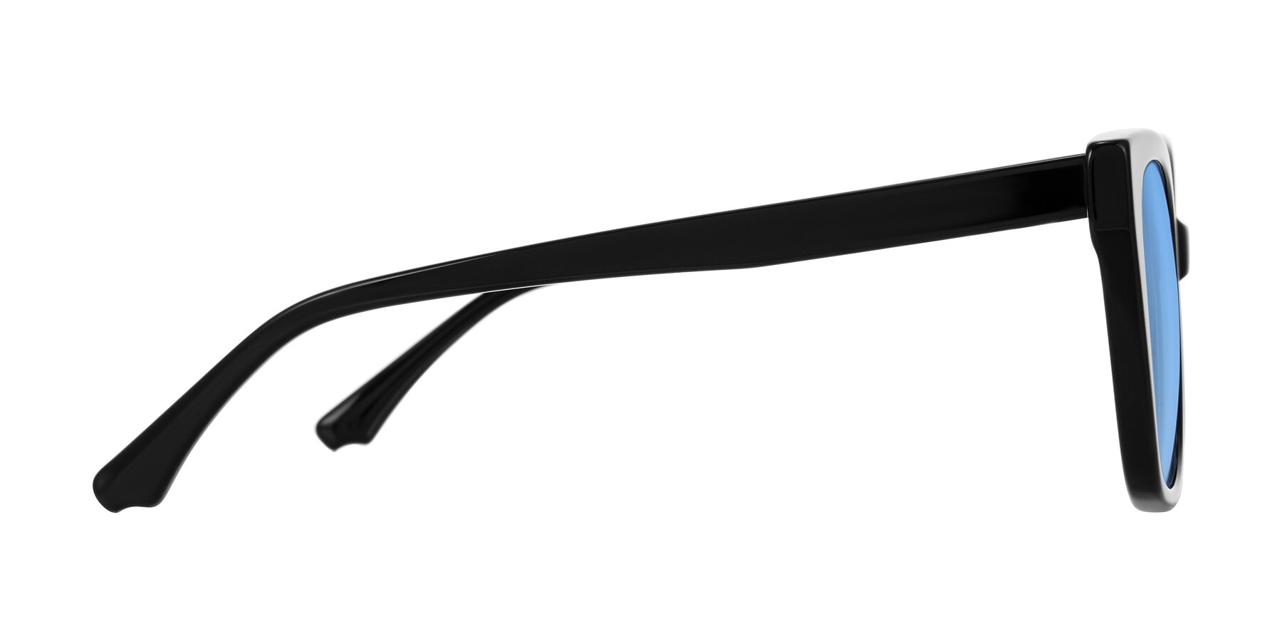 Side of Kahlem in Black with Medium Blue Tinted Lenses