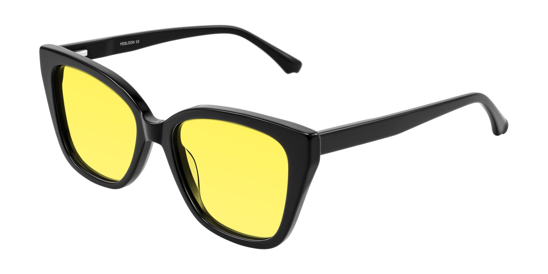 Angle of Kahlem in Black with Medium Yellow Tinted Lenses