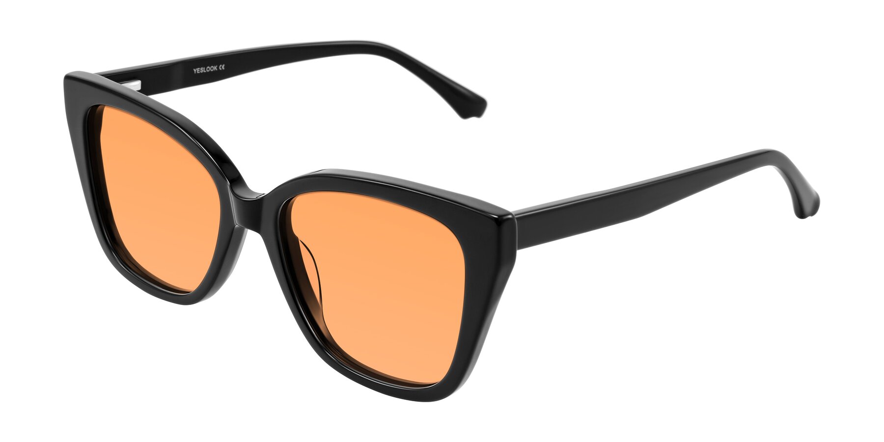 Angle of Kahlem in Black with Medium Orange Tinted Lenses