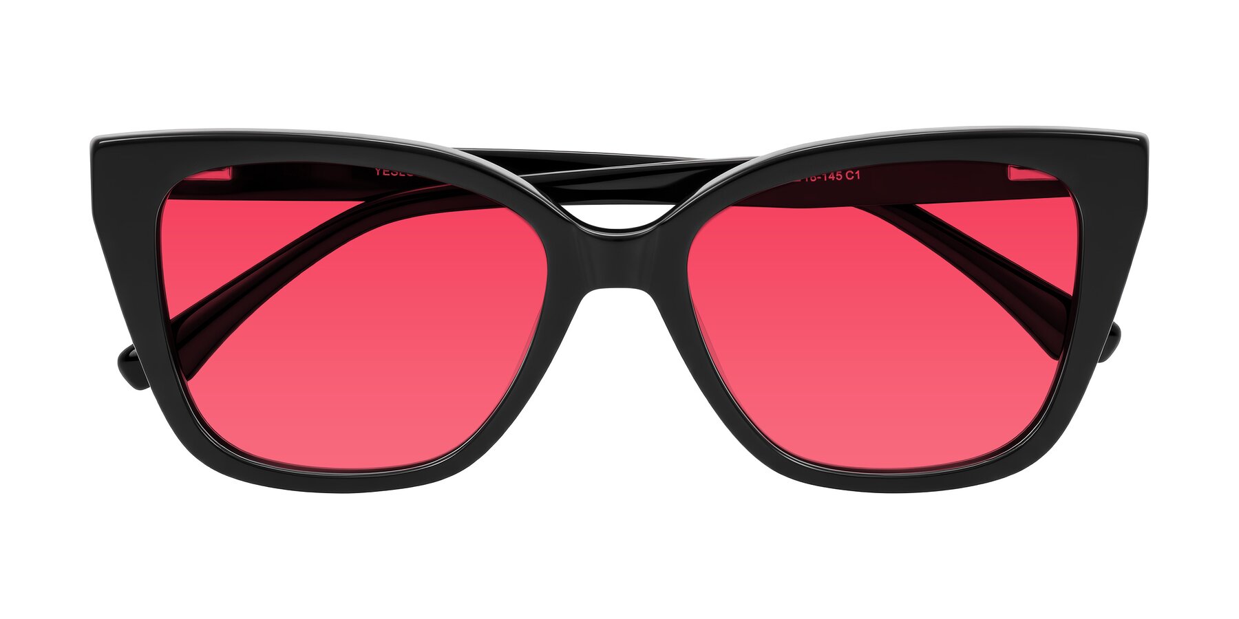 Folded Front of Kahlem in Black with Red Tinted Lenses