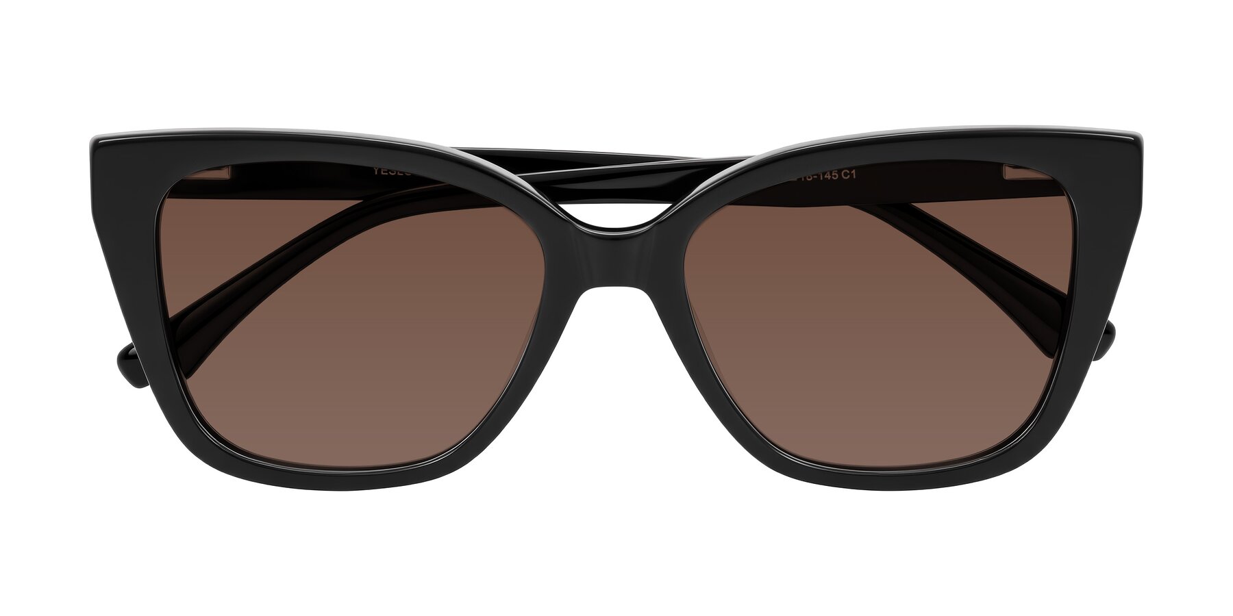 Folded Front of Kahlem in Black with Brown Tinted Lenses