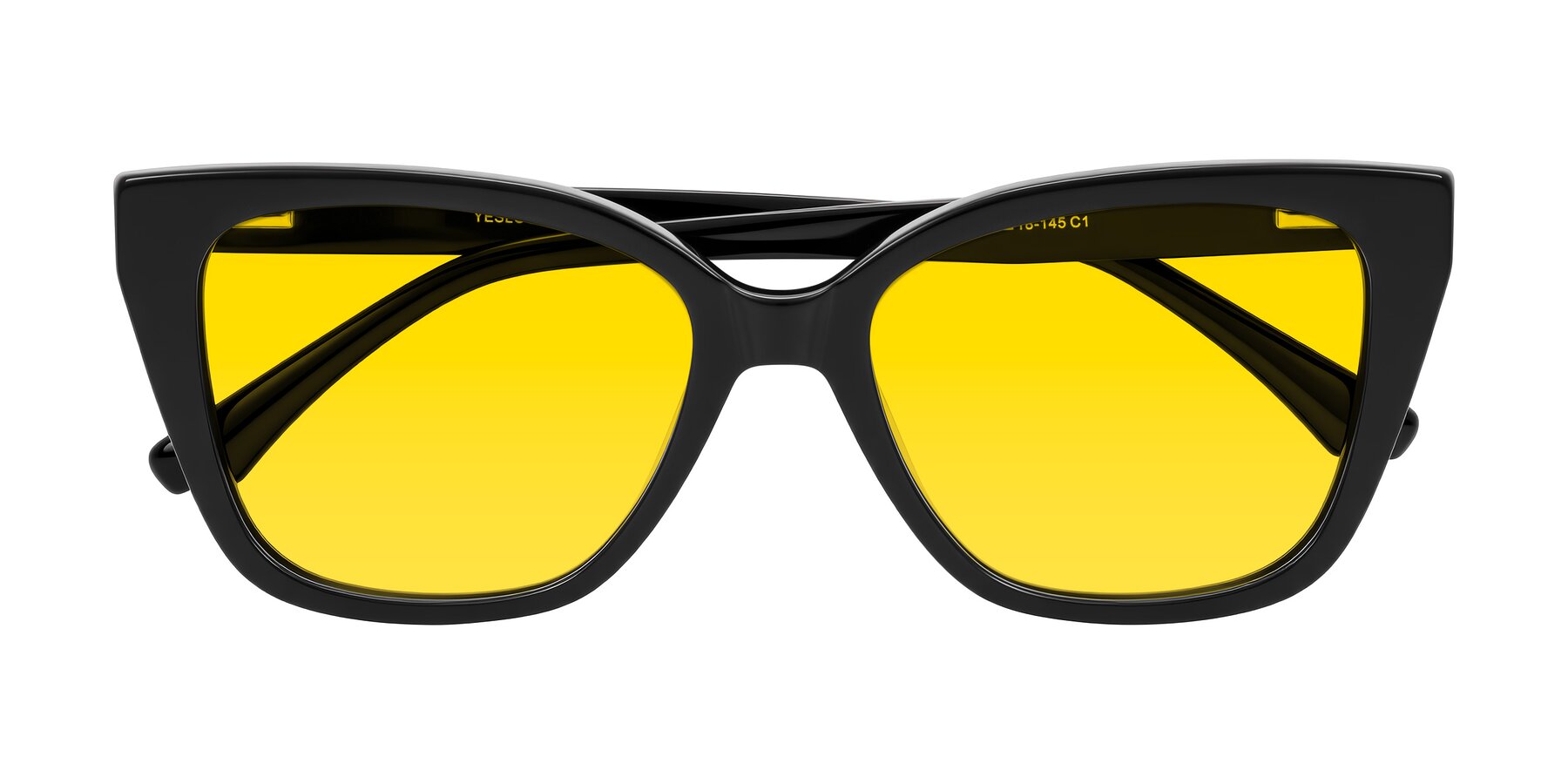 Folded Front of Kahlem in Black with Yellow Tinted Lenses