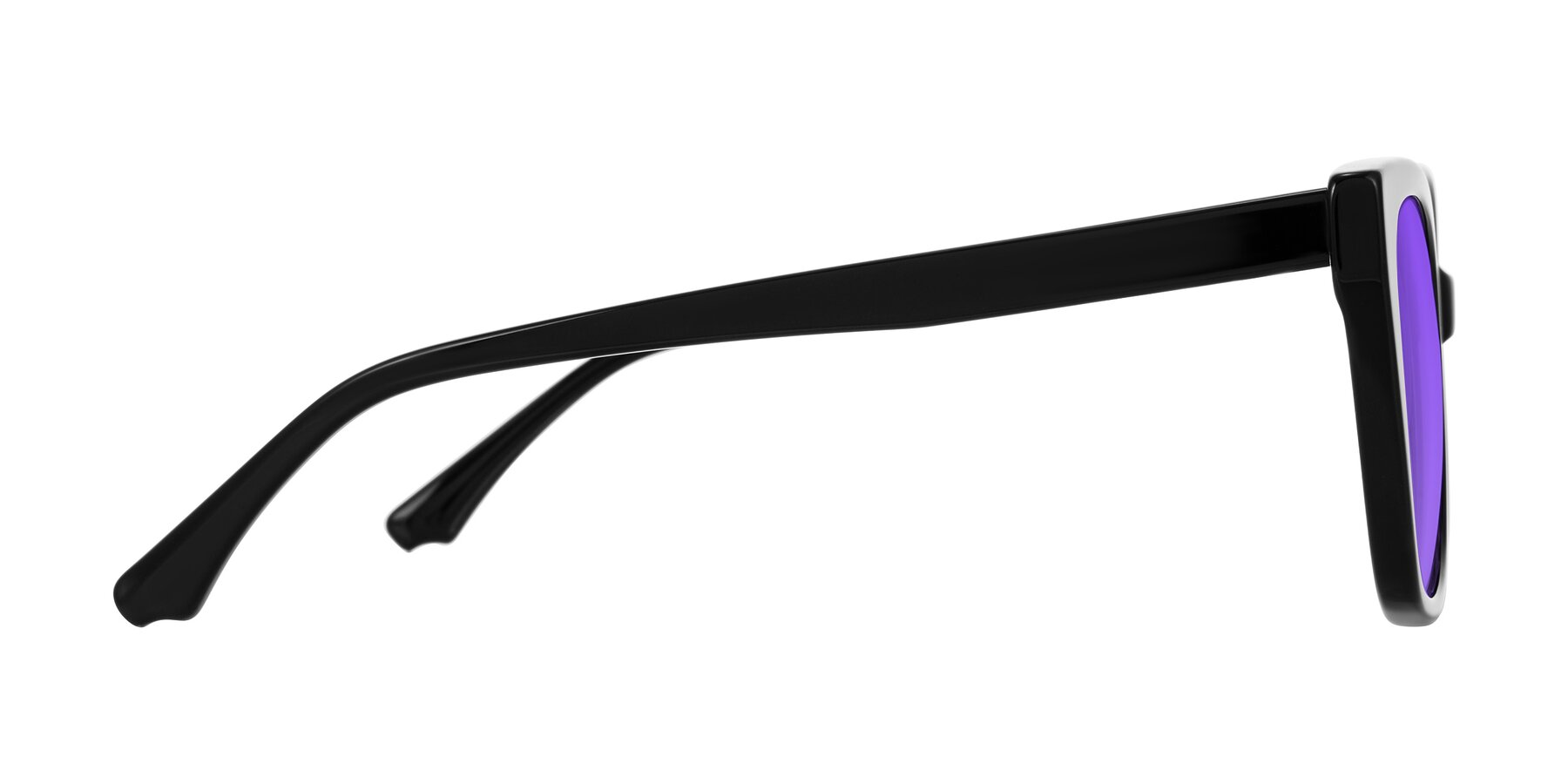 Side of Kahlem in Black with Purple Tinted Lenses