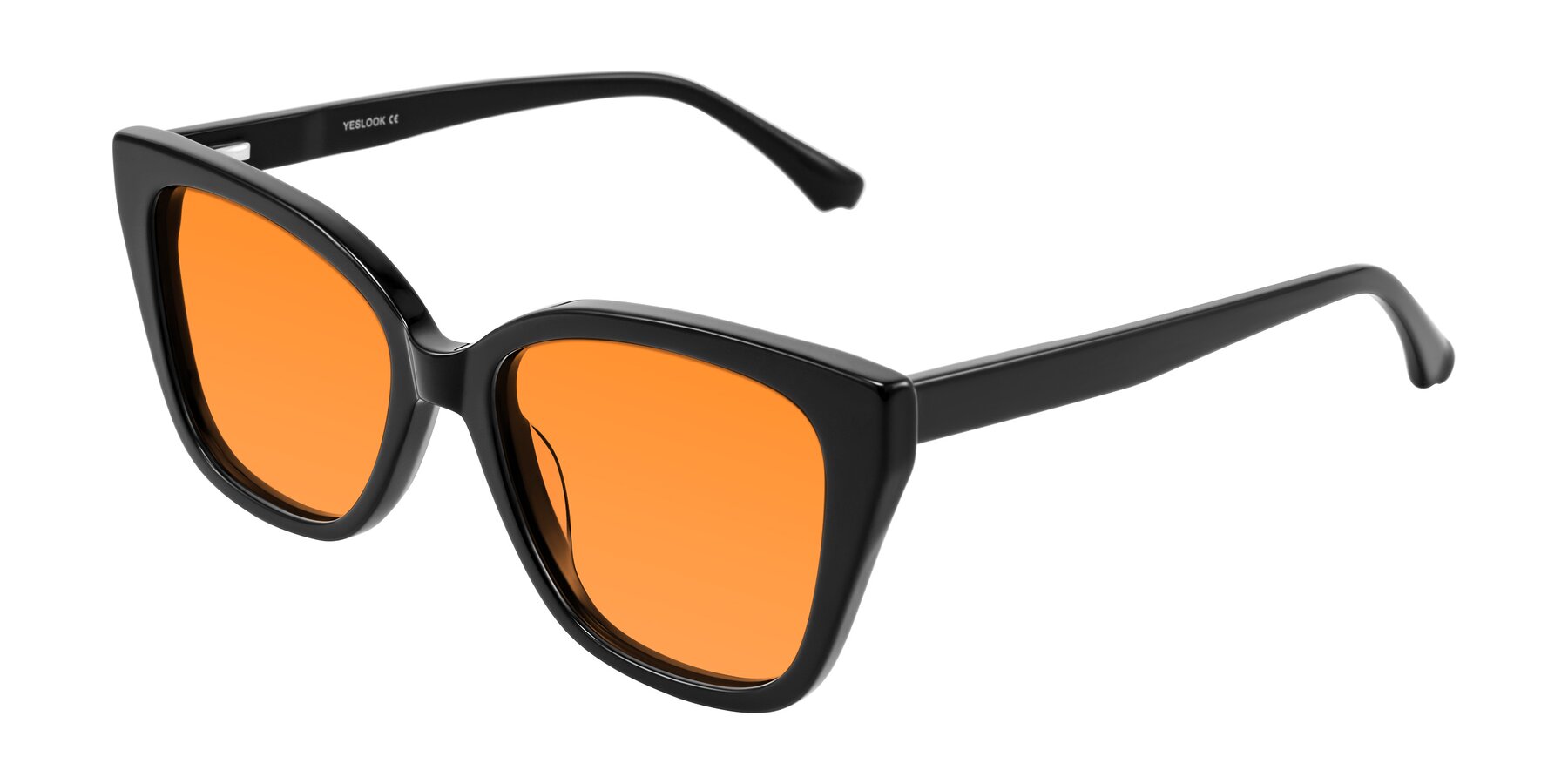 Angle of Kahlem in Black with Orange Tinted Lenses