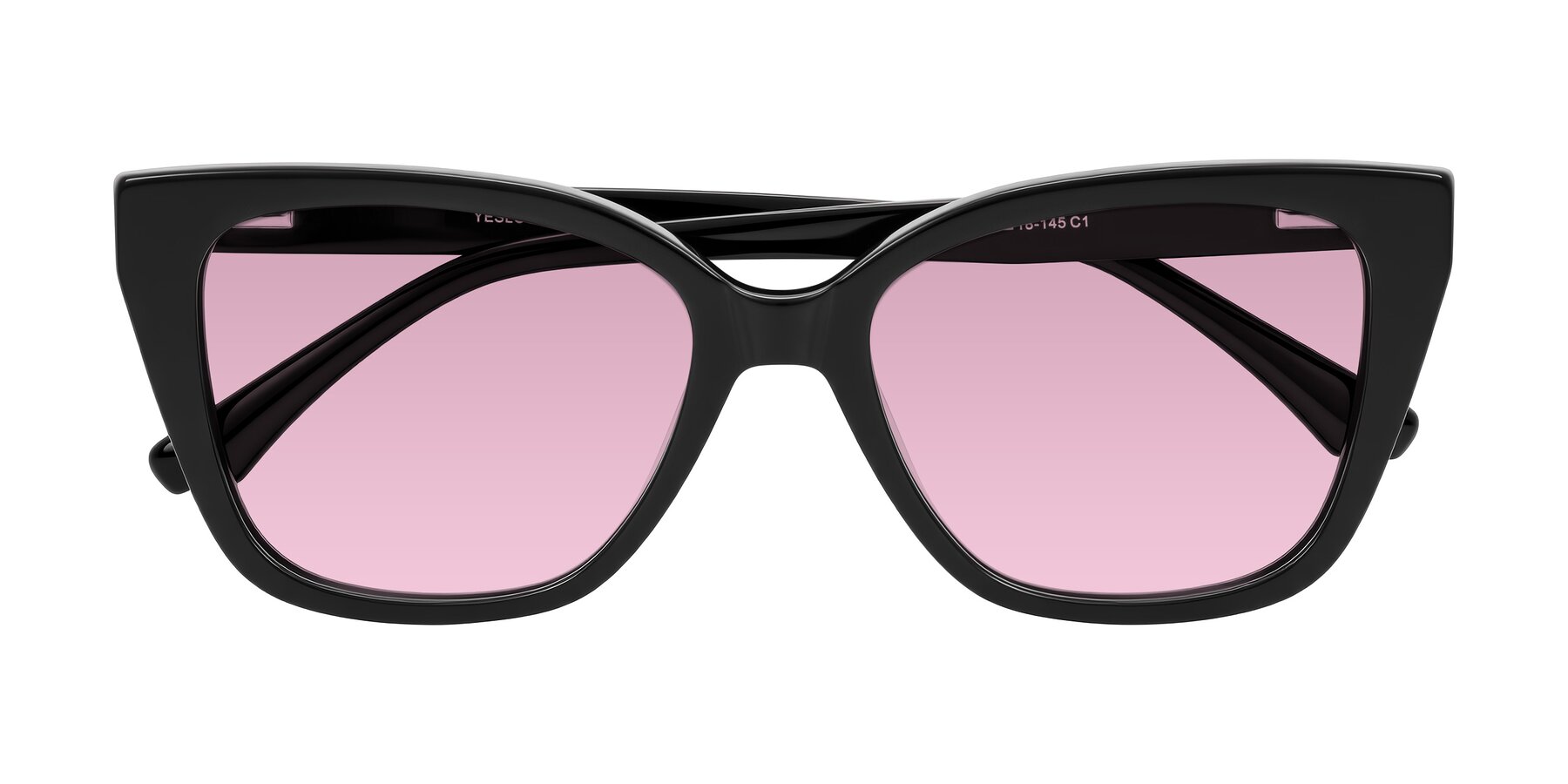 Folded Front of Kahlem in Black with Light Wine Tinted Lenses