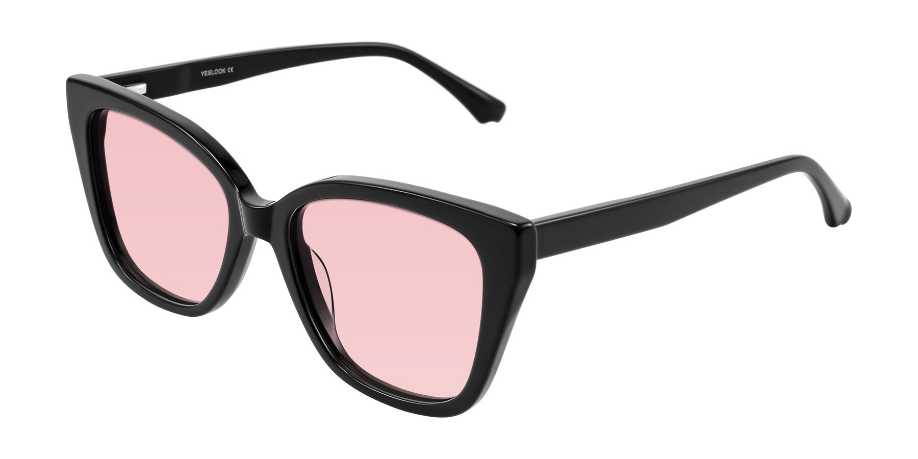 Angle of Kahlem in Black with Light Garnet Tinted Lenses