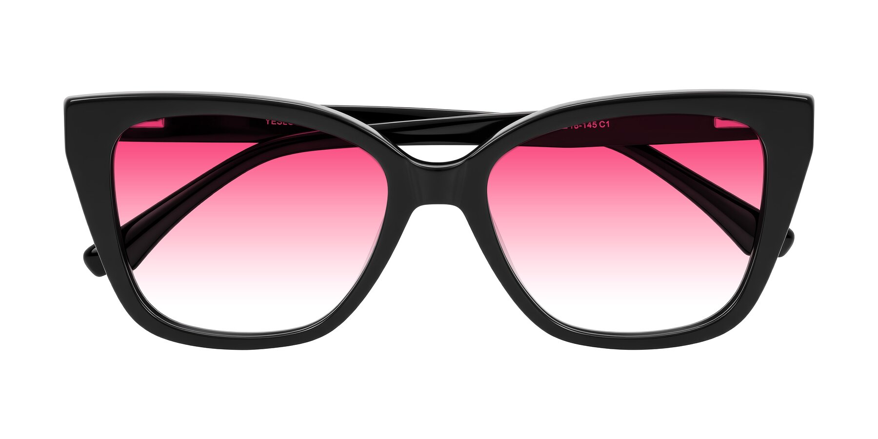 Folded Front of Kahlem in Black with Pink Gradient Lenses