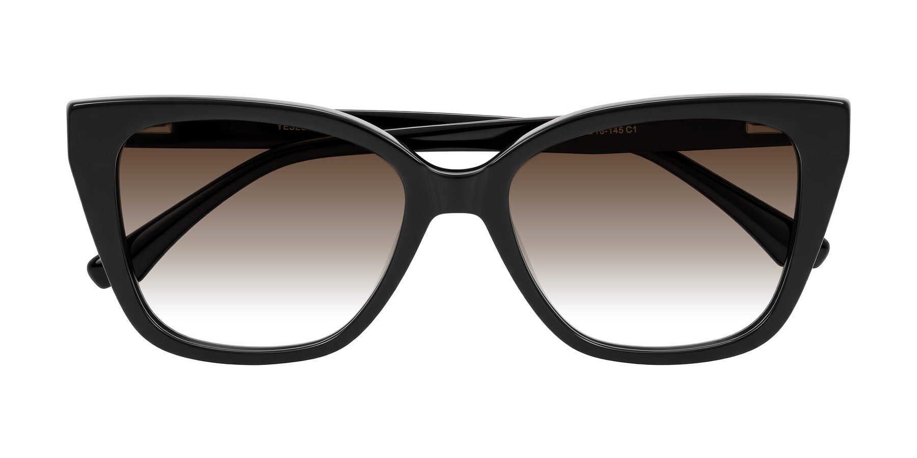 Folded Front of Kahlem in Black with Brown Gradient Lenses