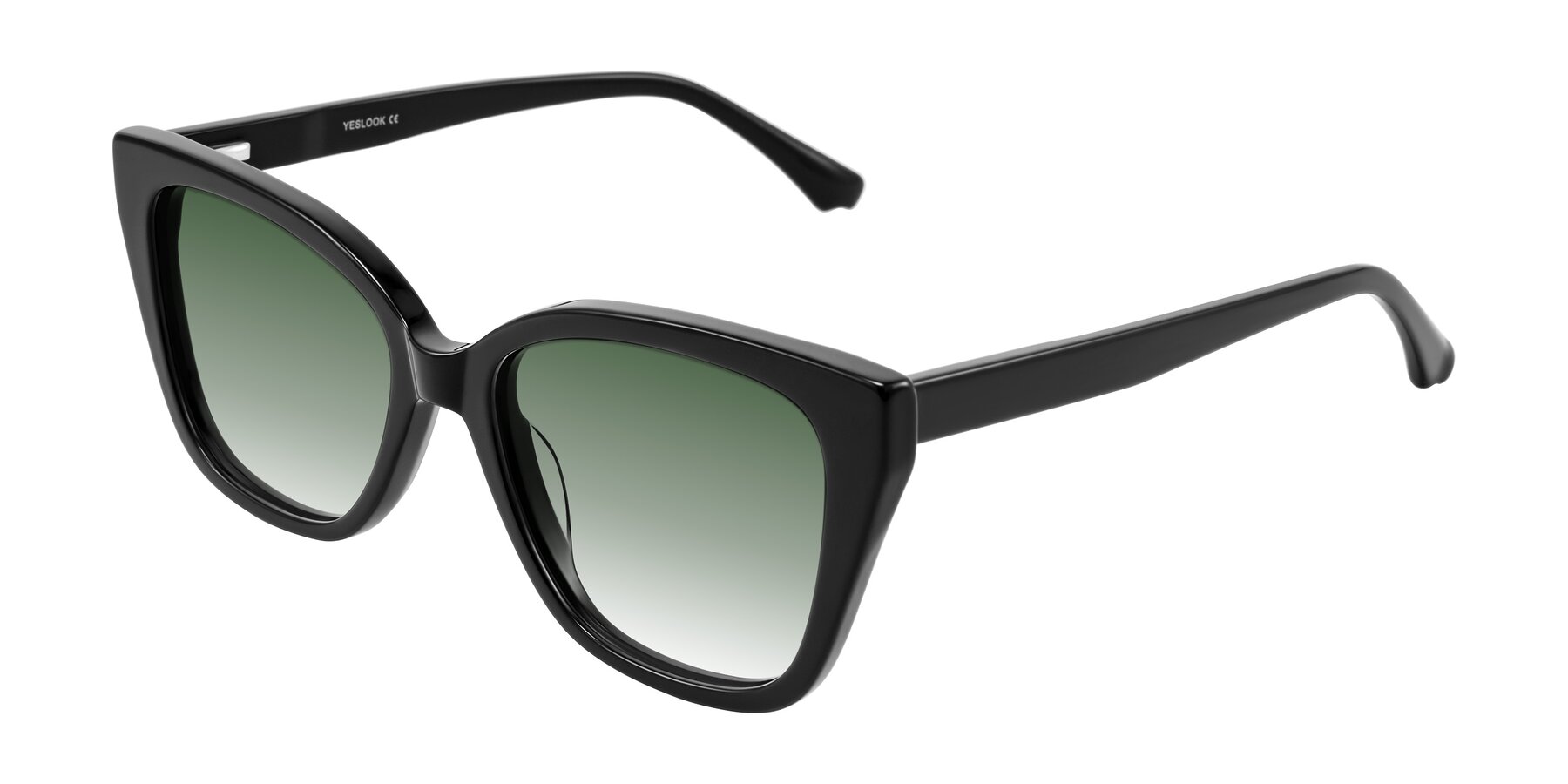 Angle of Kahlem in Black with Green Gradient Lenses