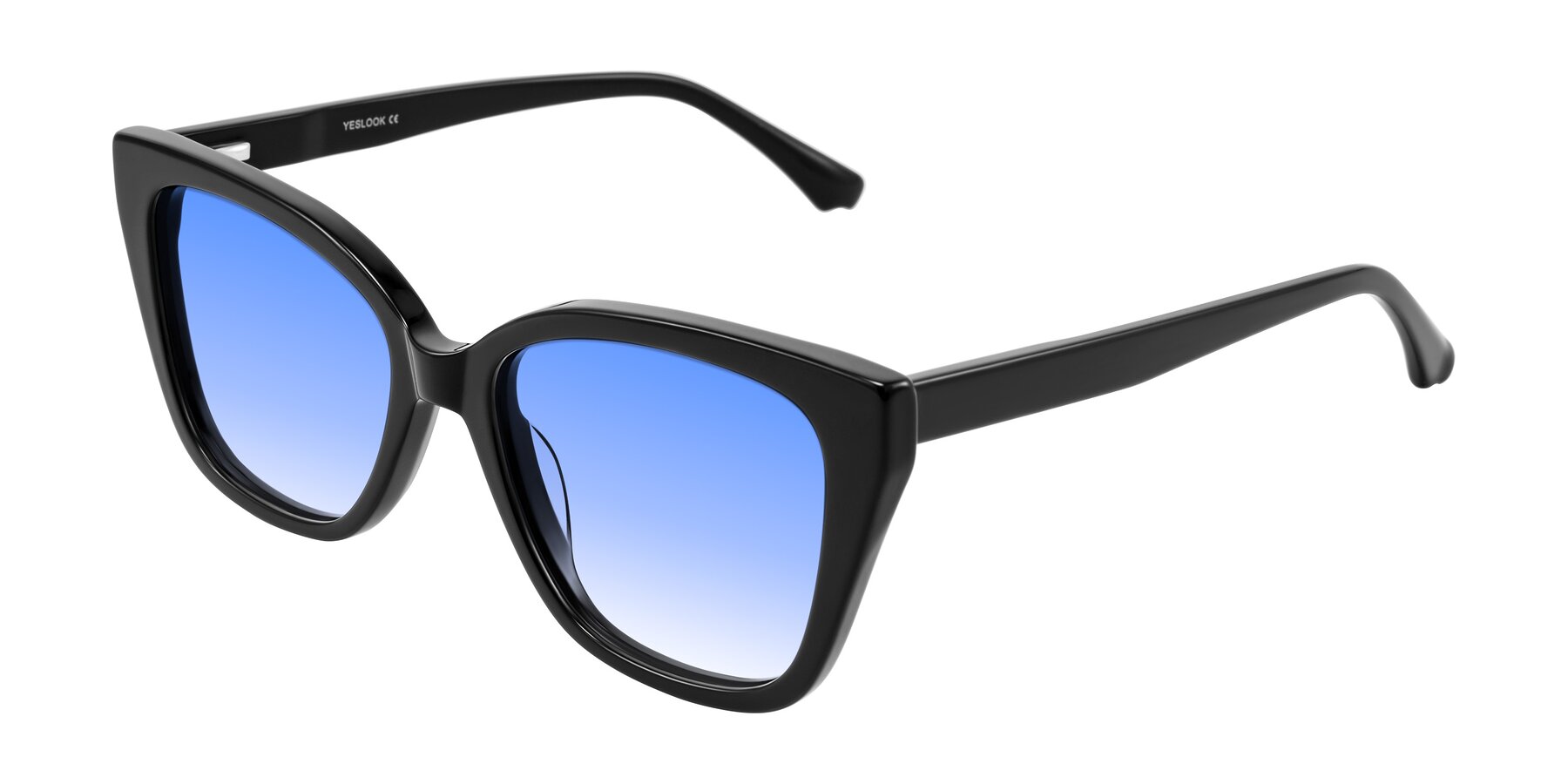 Angle of Kahlem in Black with Blue Gradient Lenses