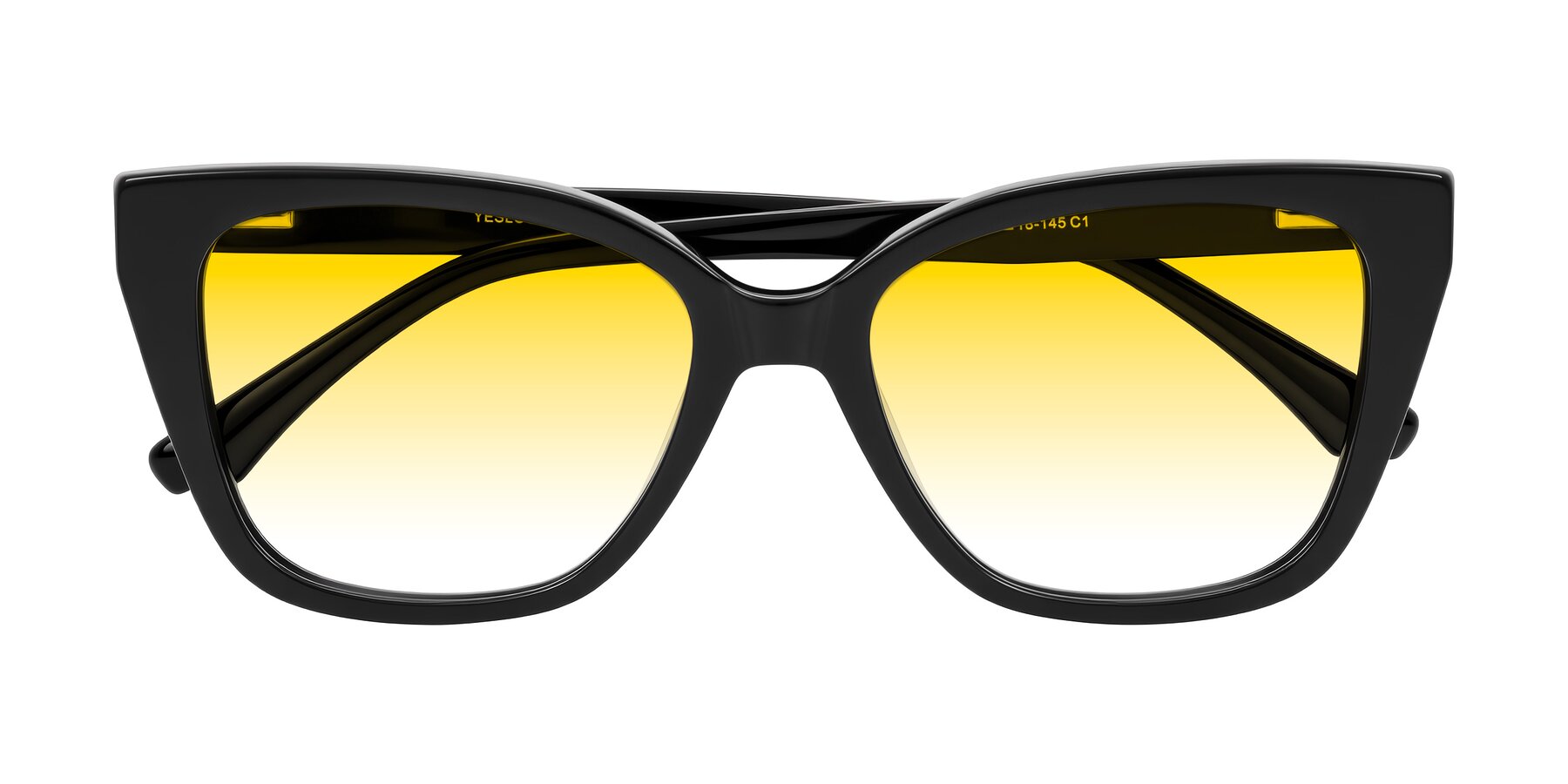 Folded Front of Kahlem in Black with Yellow Gradient Lenses