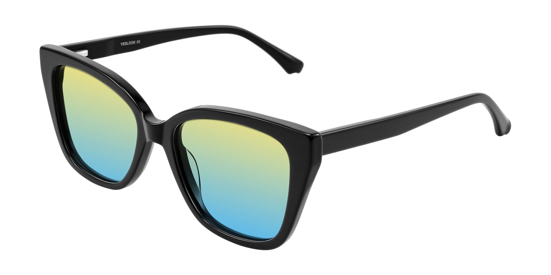 Angle of Kahlem in Black with Yellow / Blue Gradient Lenses