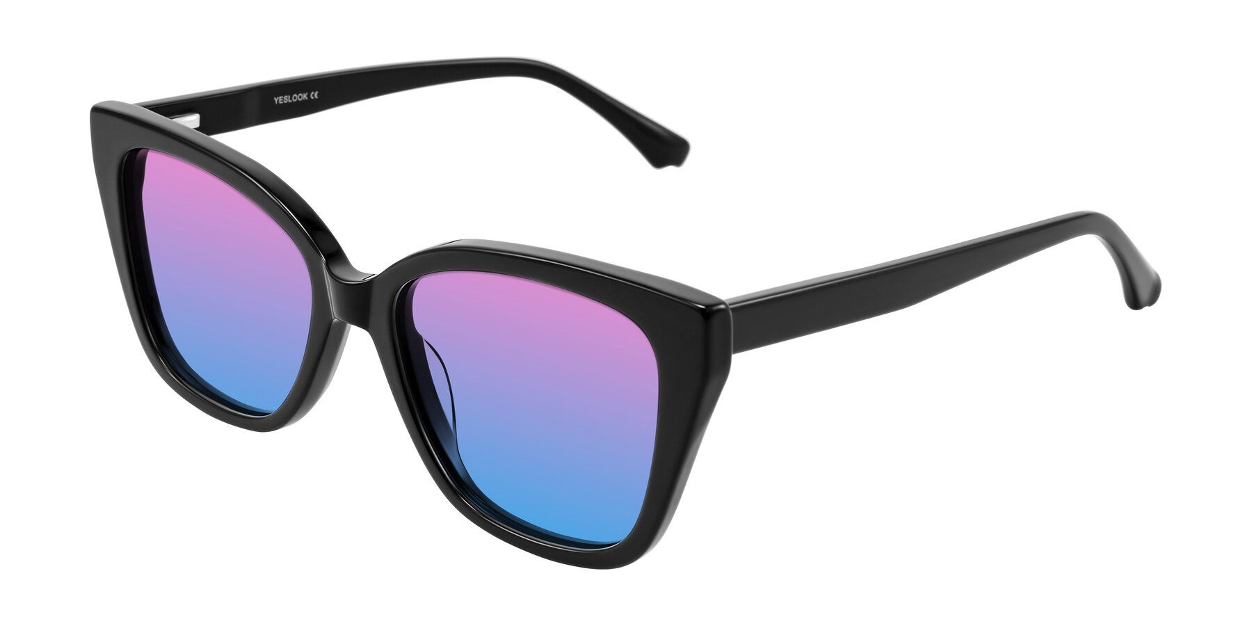 Angle of Kahlem in Black with Pink / Blue Gradient Lenses