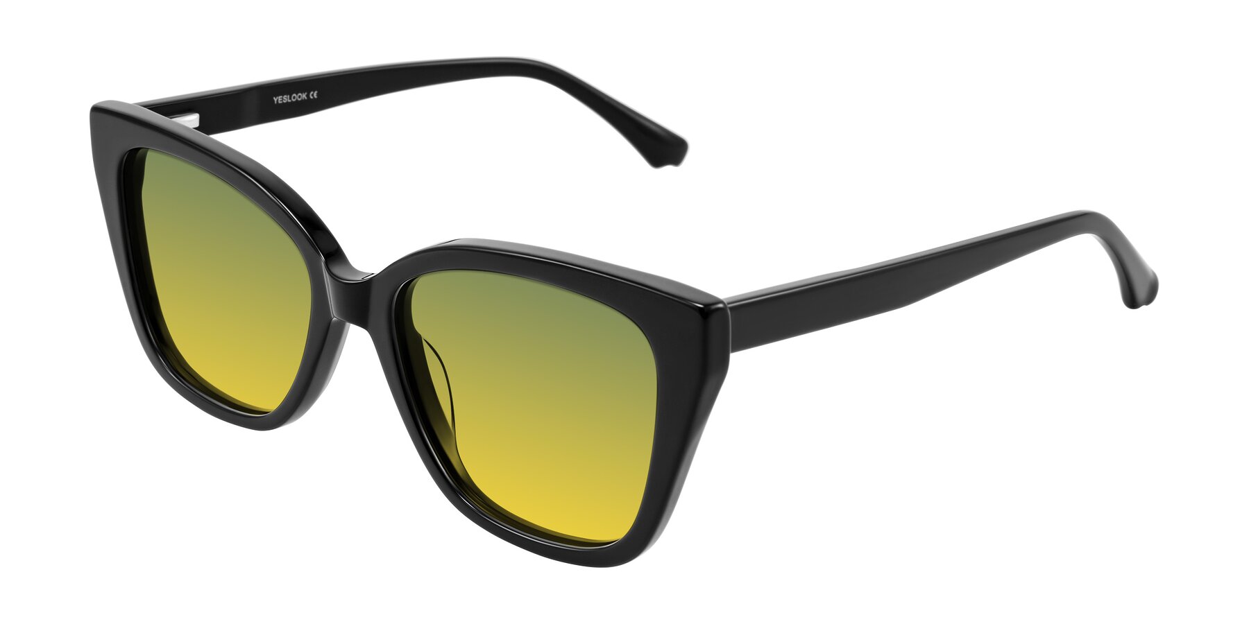Angle of Kahlem in Black with Green / Yellow Gradient Lenses