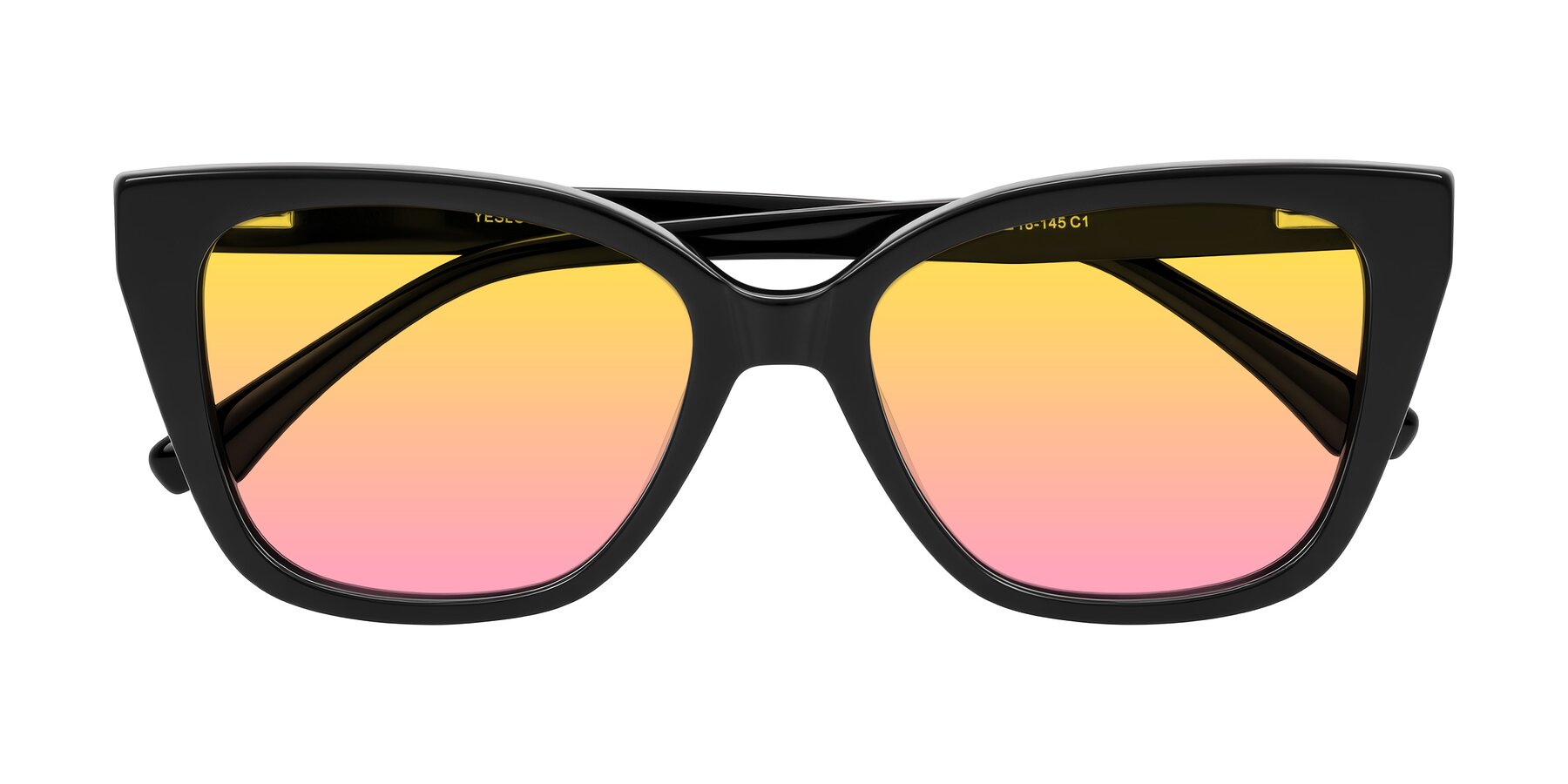 Folded Front of Kahlem in Black with Yellow / Pink Gradient Lenses