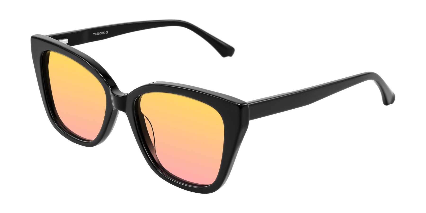 Angle of Kahlem in Black with Yellow / Pink Gradient Lenses