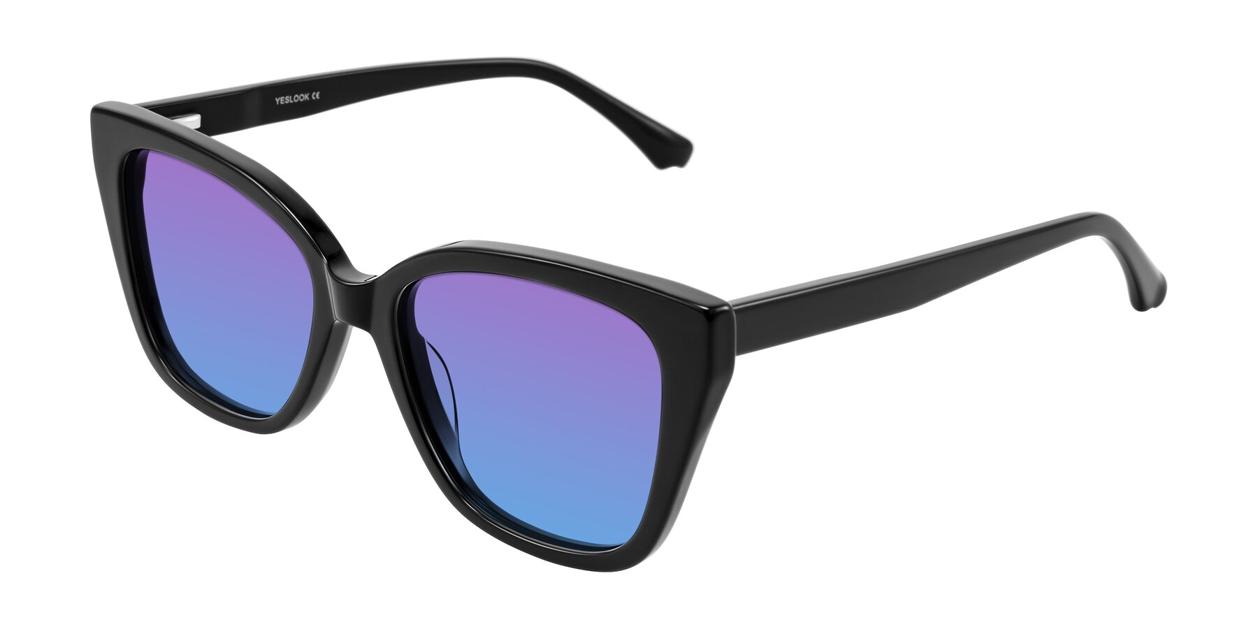 Angle of Kahlem in Black with Purple / Blue Gradient Lenses