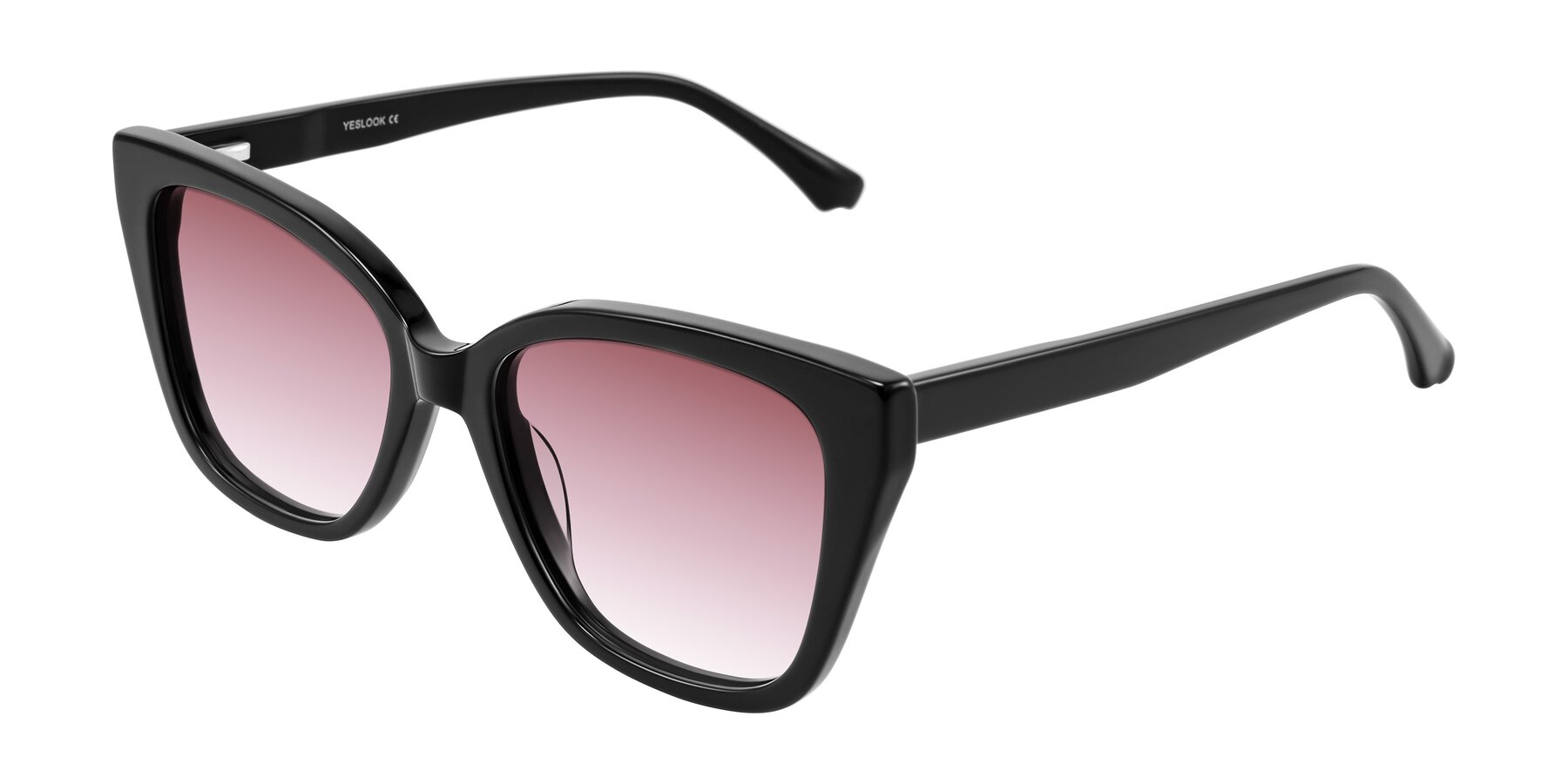 Angle of Kahlem in Black with Garnet Gradient Lenses