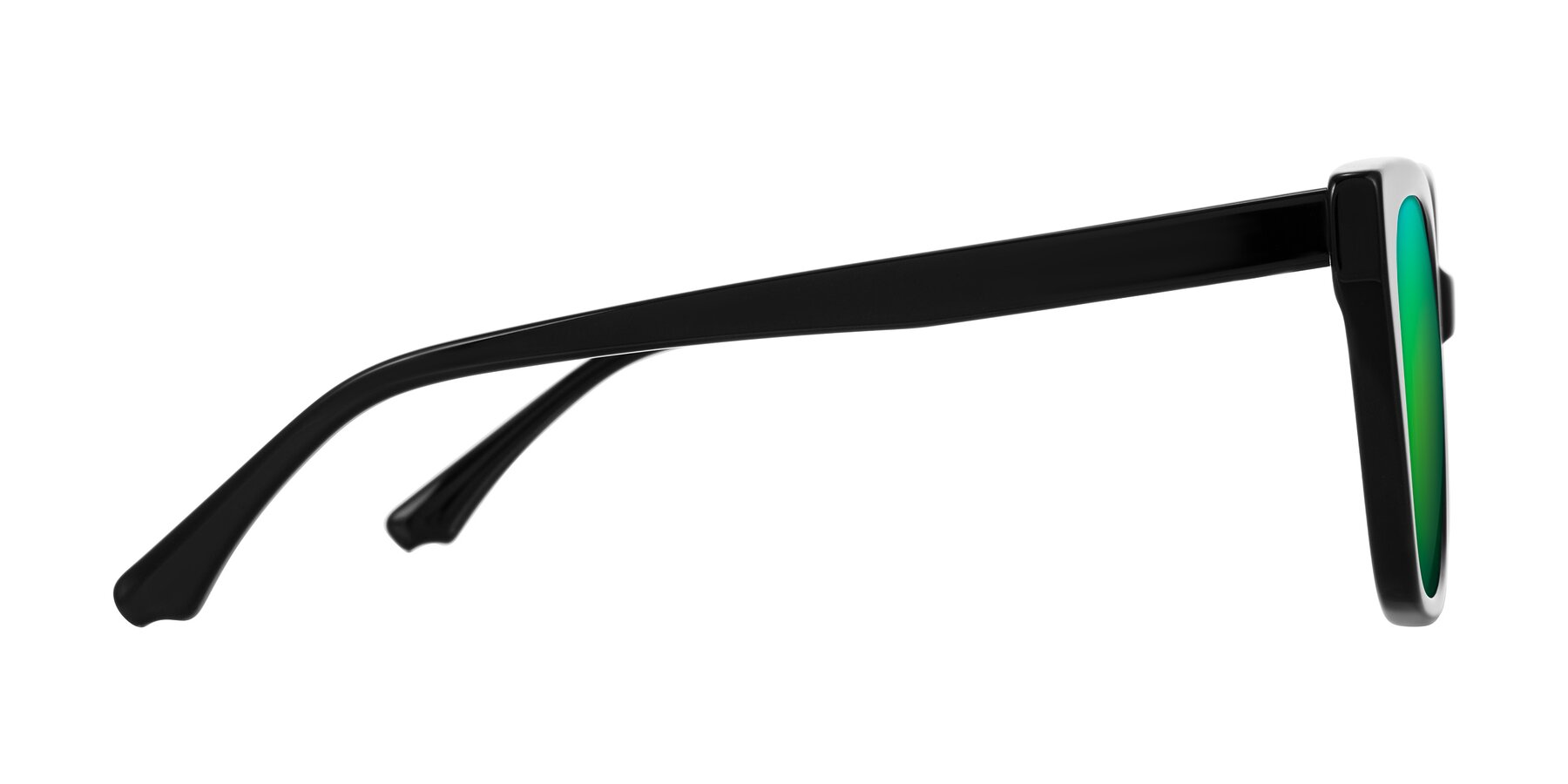 Side of Kahlem in Black with Green Mirrored Lenses