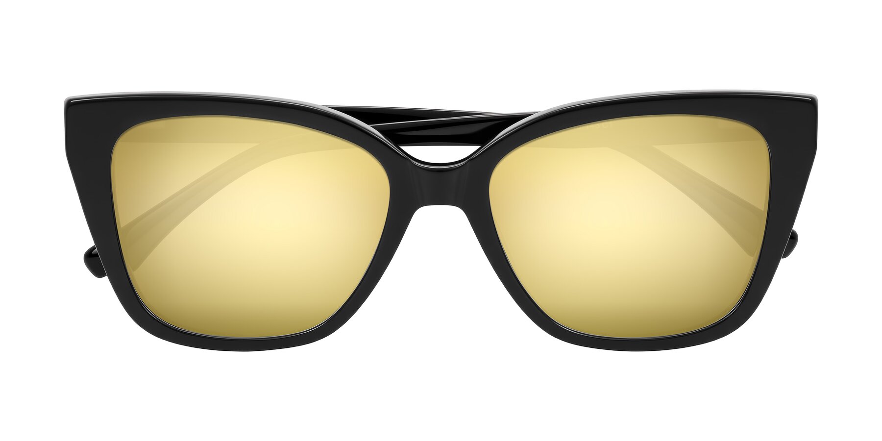 Folded Front of Kahlem in Black with Gold Mirrored Lenses