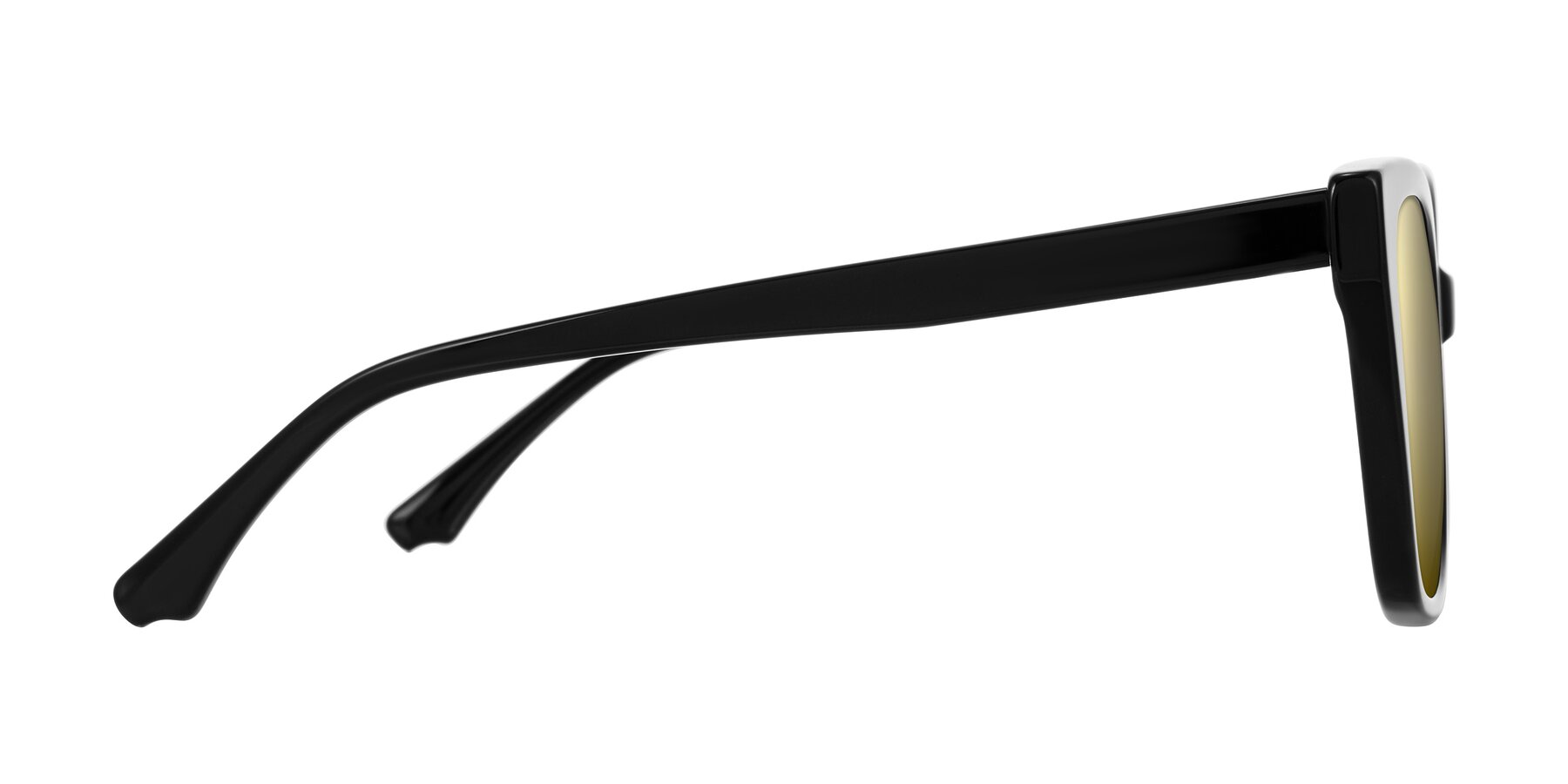 Side of Kahlem in Black with Gold Mirrored Lenses
