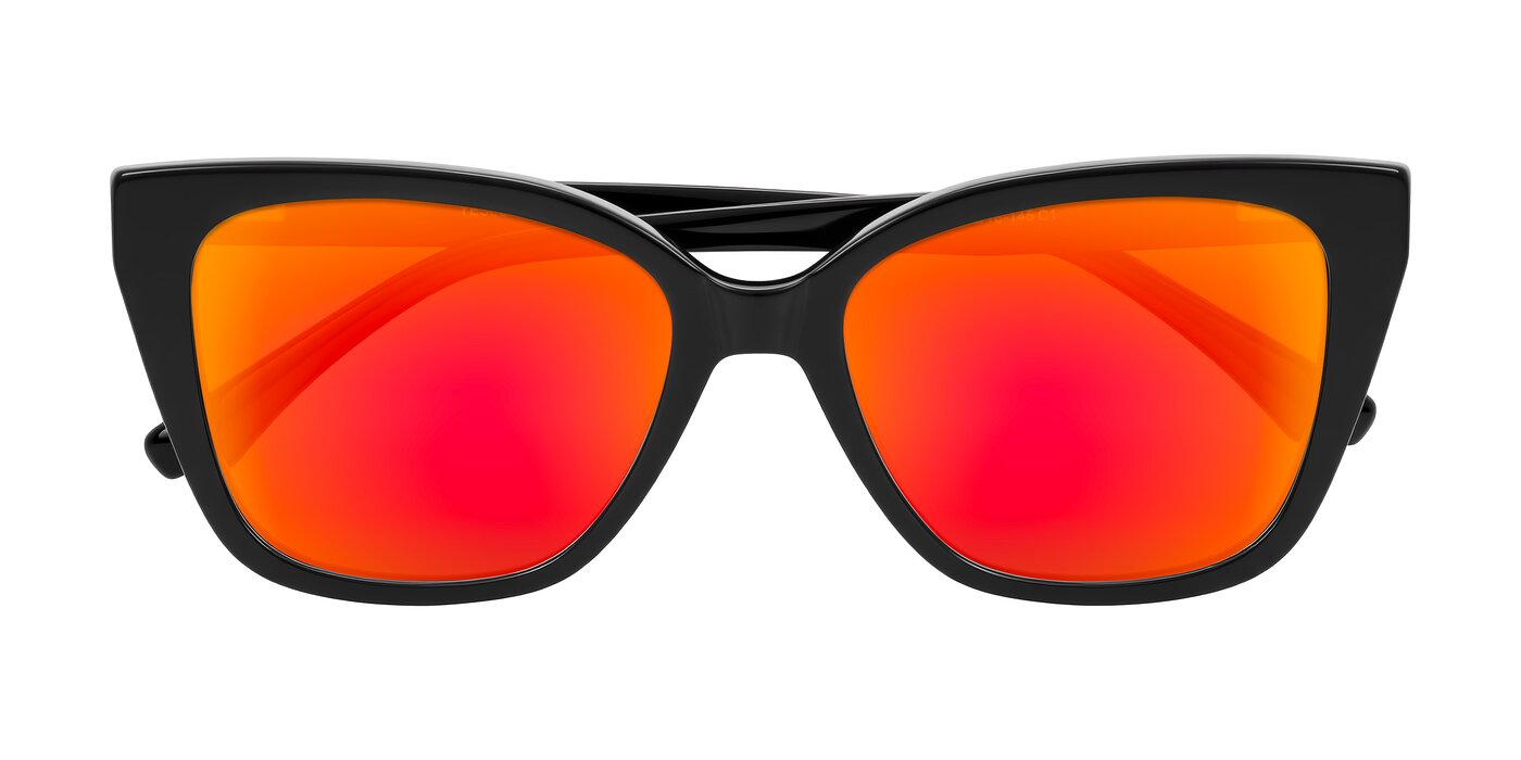 Kahlem - Black Flash Mirrored Sunglasses