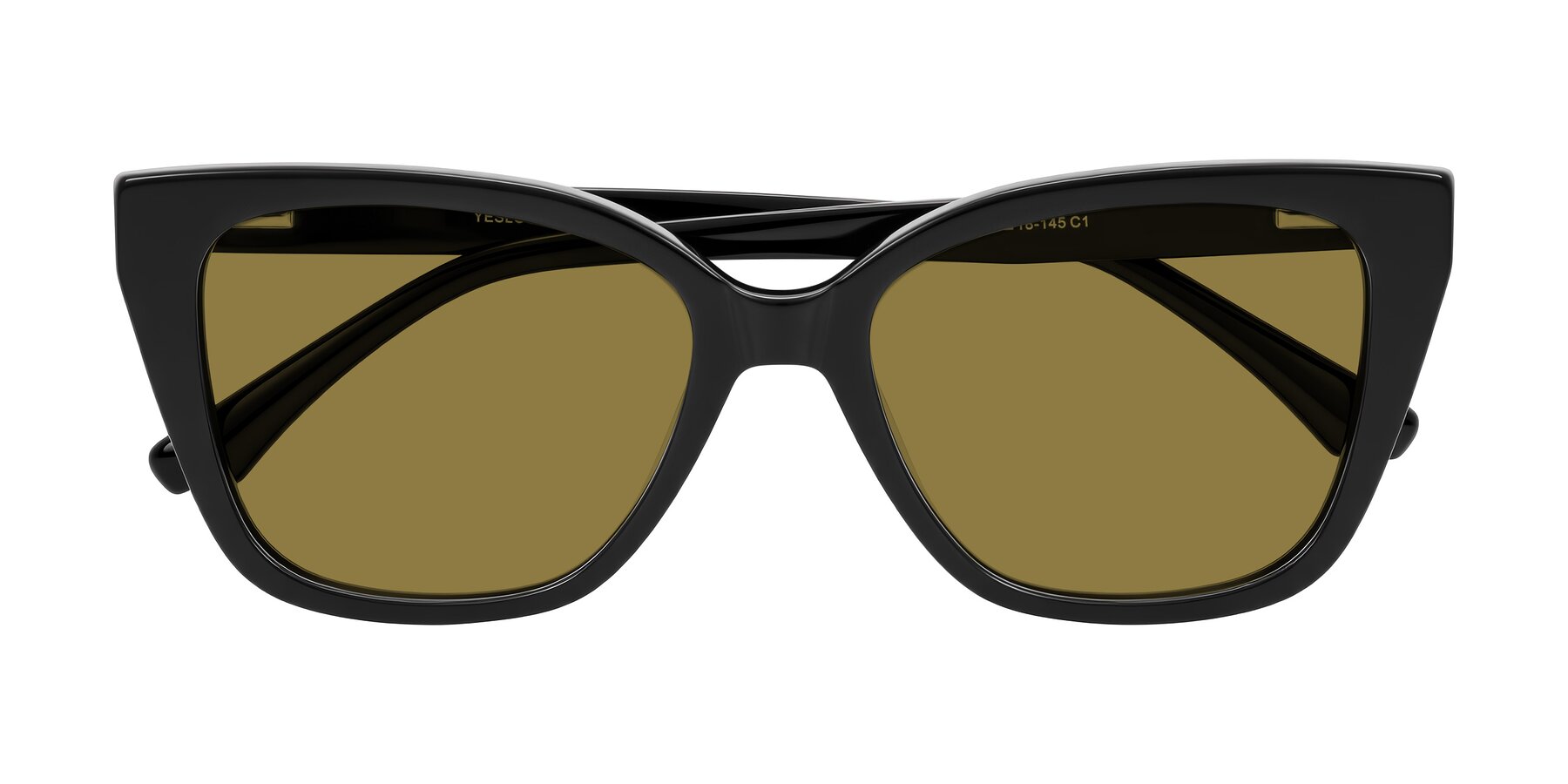 Folded Front of Kahlem in Black with Brown Polarized Lenses
