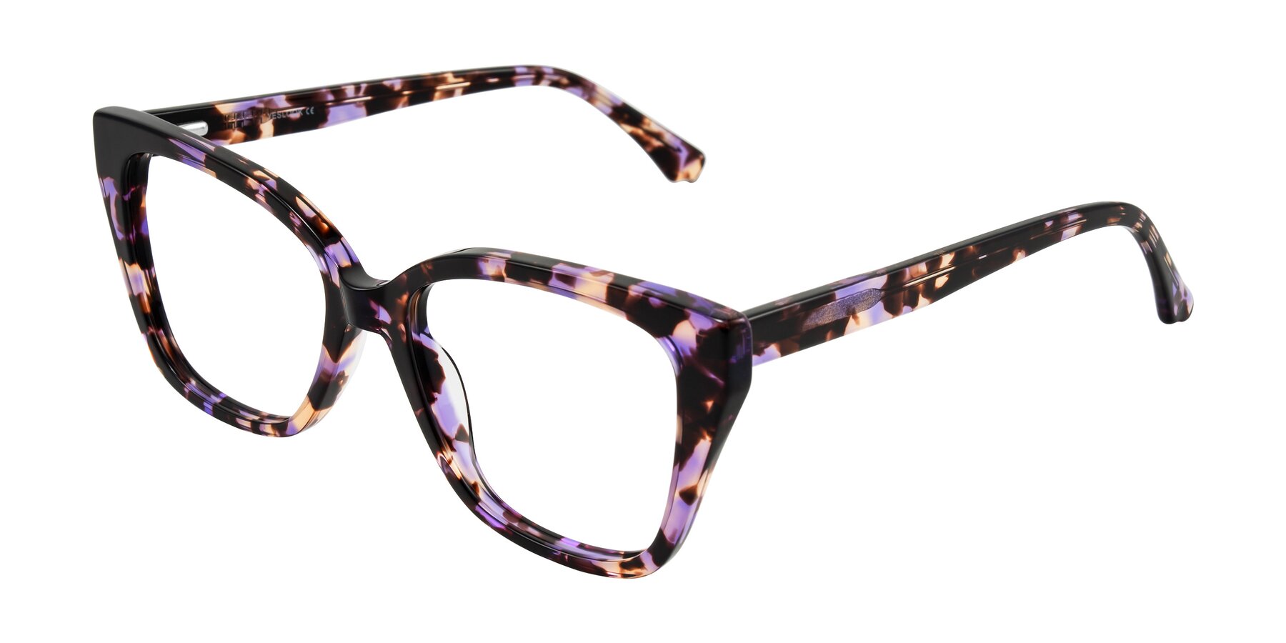 Angle of Kahlem in Purple Tortoise with Clear Blue Light Blocking Lenses